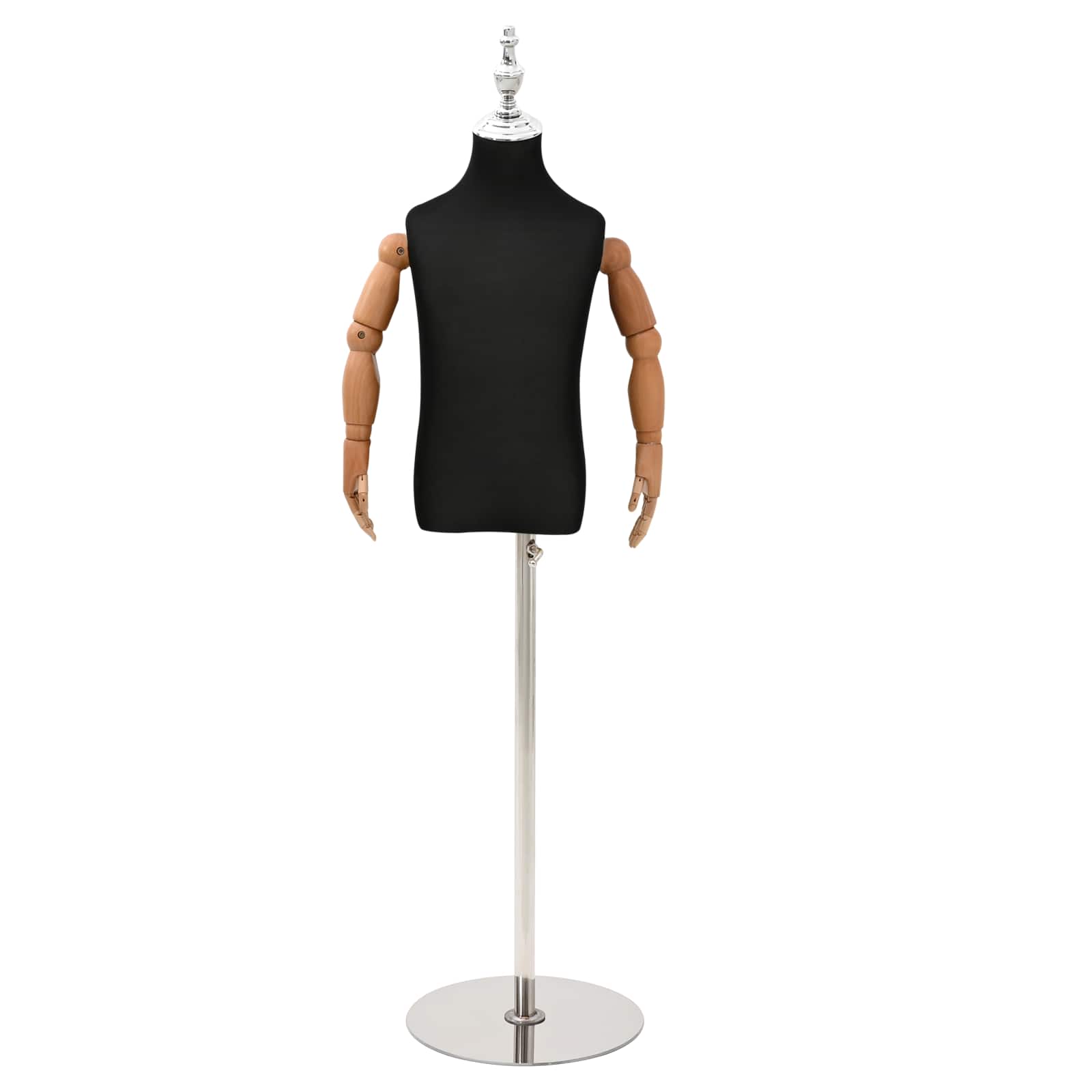 Verstellbares 120-150 cm Mannequin mit Basis Unisex PP Schwarz