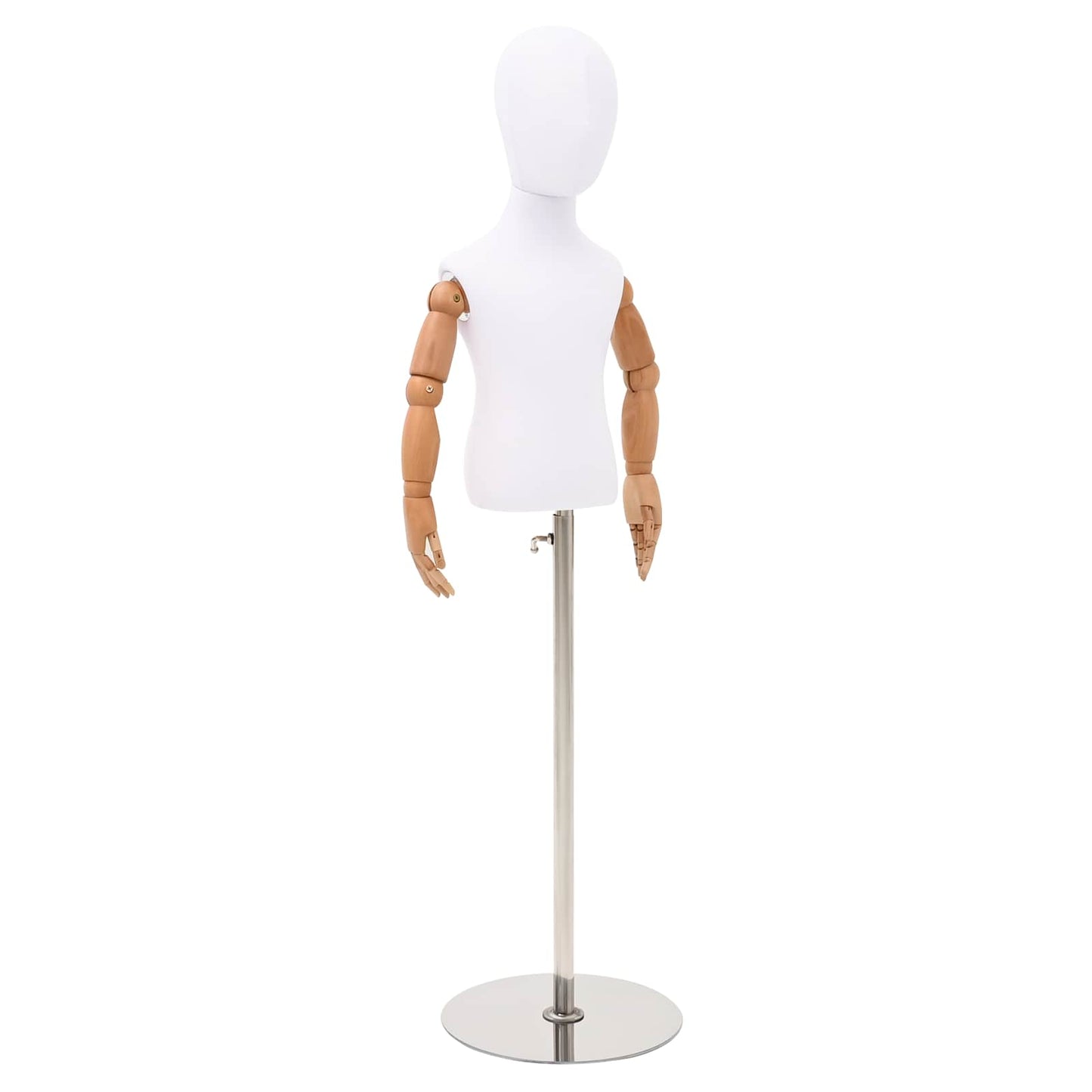 Verstellbares 120-157 cm Mannequin mit Basis Unisex PP Weiß