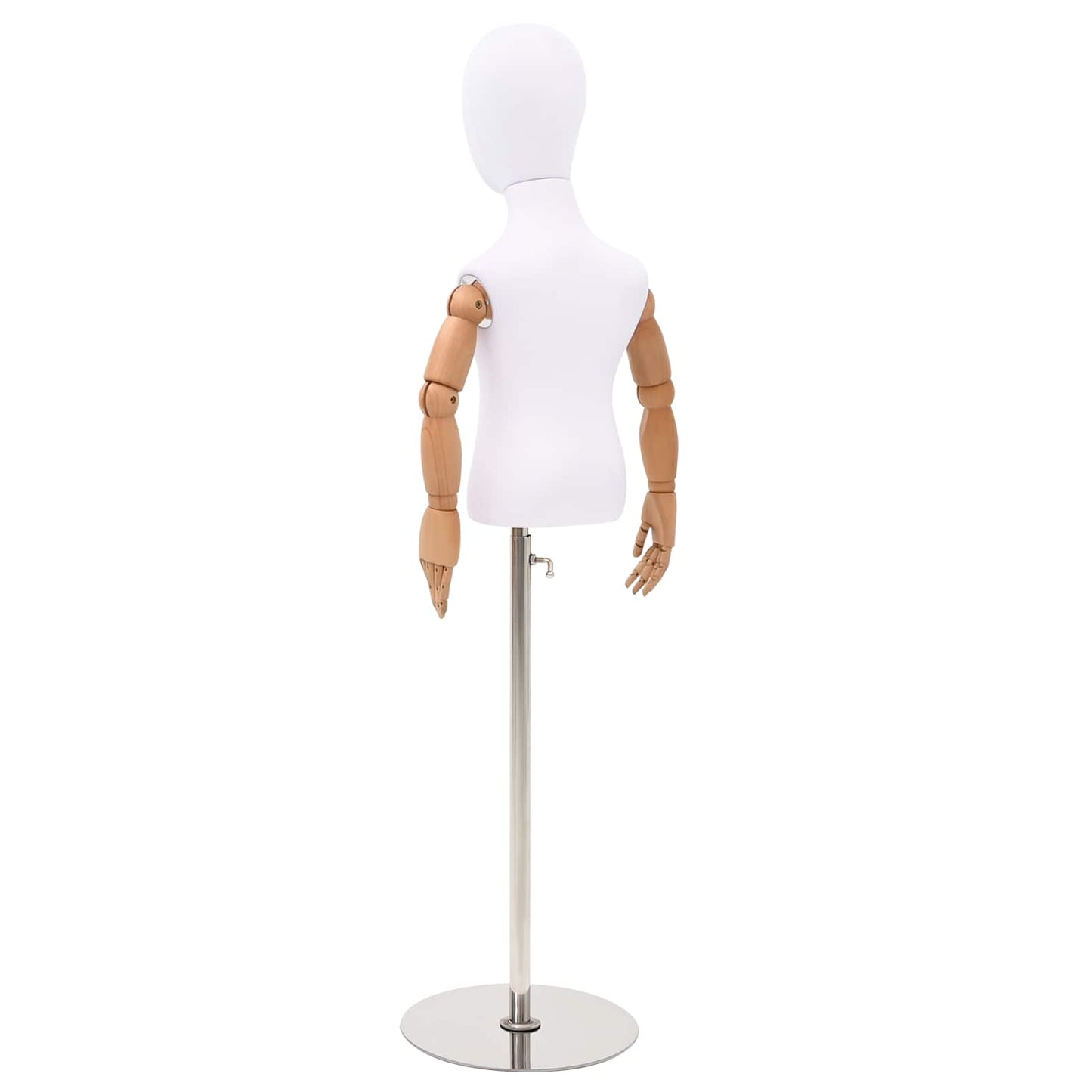 Verstellbares 120-157 cm Mannequin mit Basis Unisex PP Weiß
