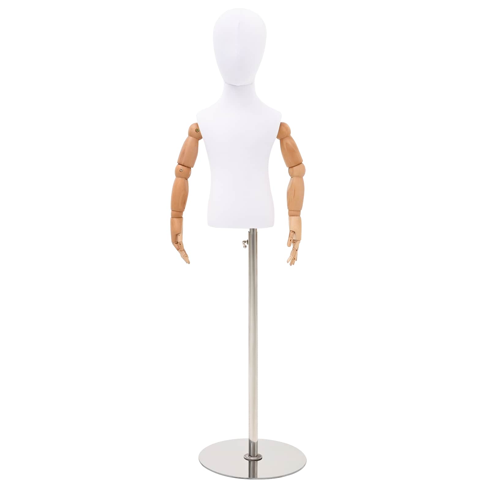 Verstellbares 120-157 cm Mannequin mit Basis Unisex PP Weiß