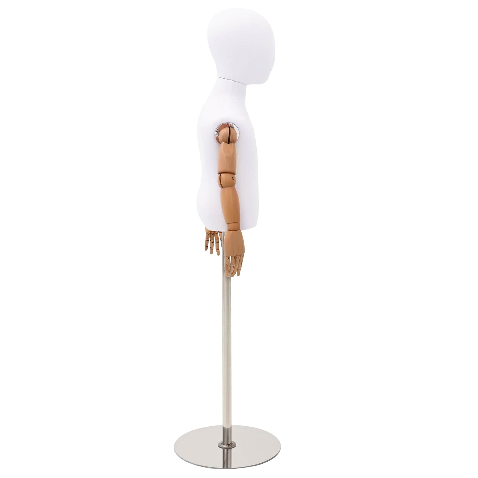 Verstellbares 120-157 cm Mannequin mit Basis Unisex PP Weiß