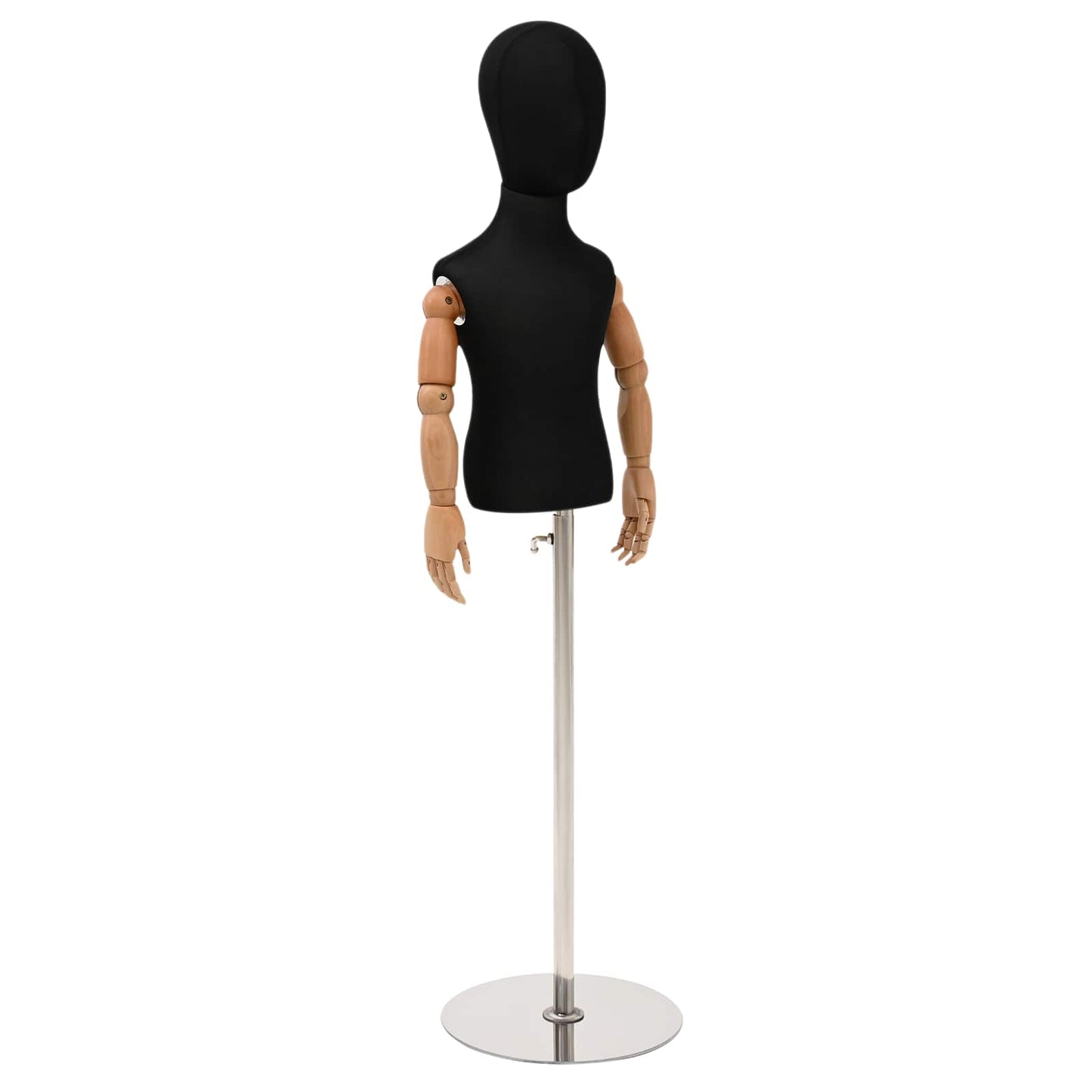 Verstellbares 120-157 cm Mannequin mit Basis Unisex PP Schwarz