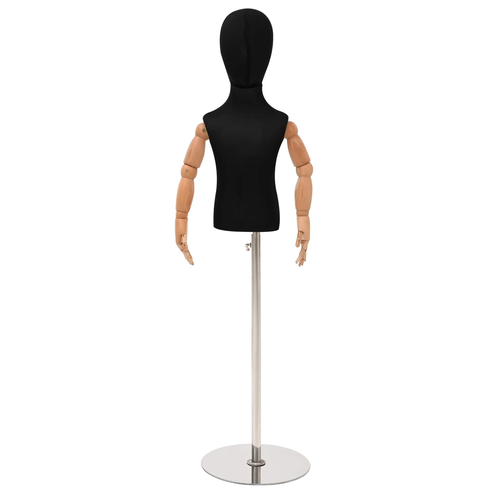 Verstellbares 120-157 cm Mannequin mit Basis Unisex PP Schwarz