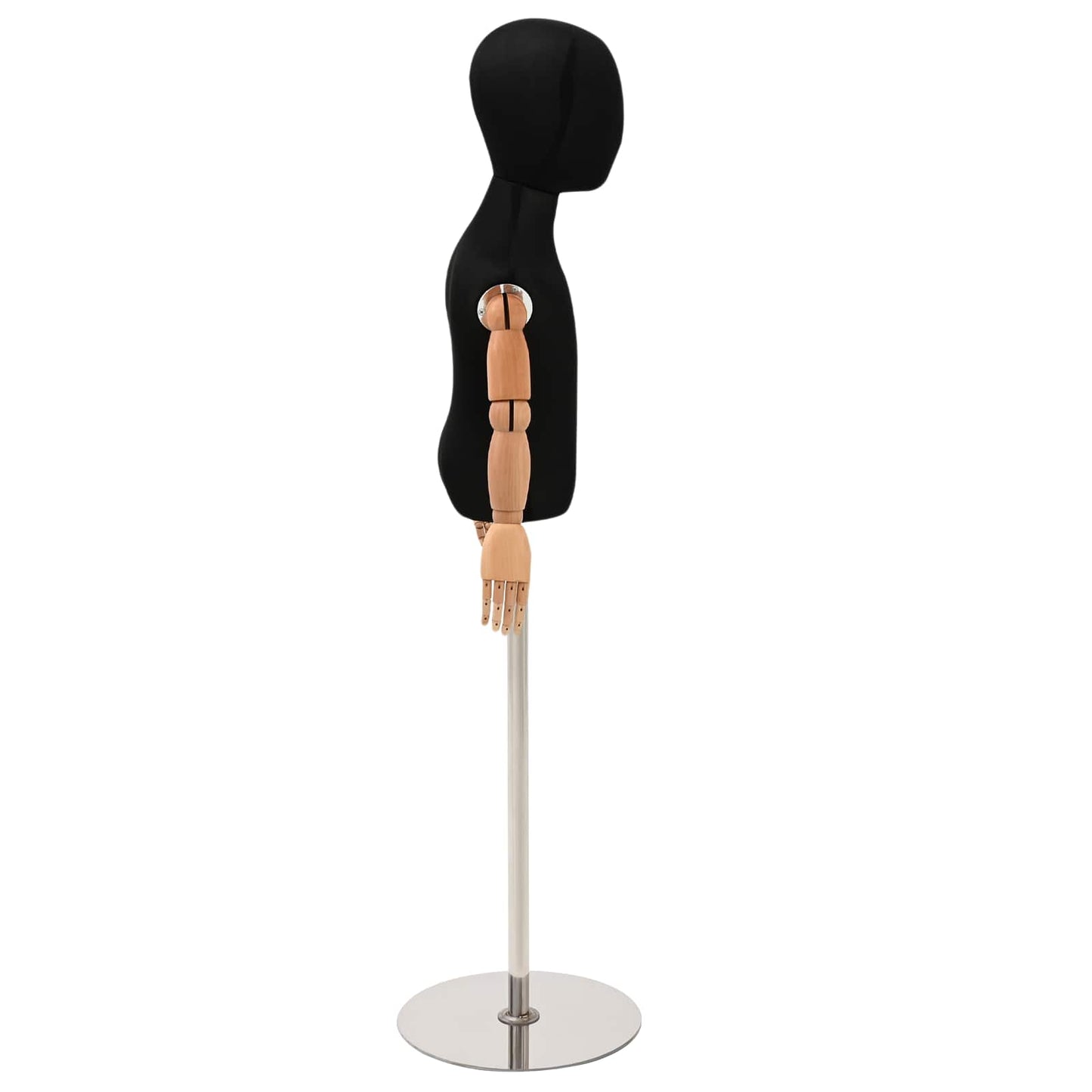 Verstellbares 120-157 cm Mannequin mit Basis Unisex PP Schwarz