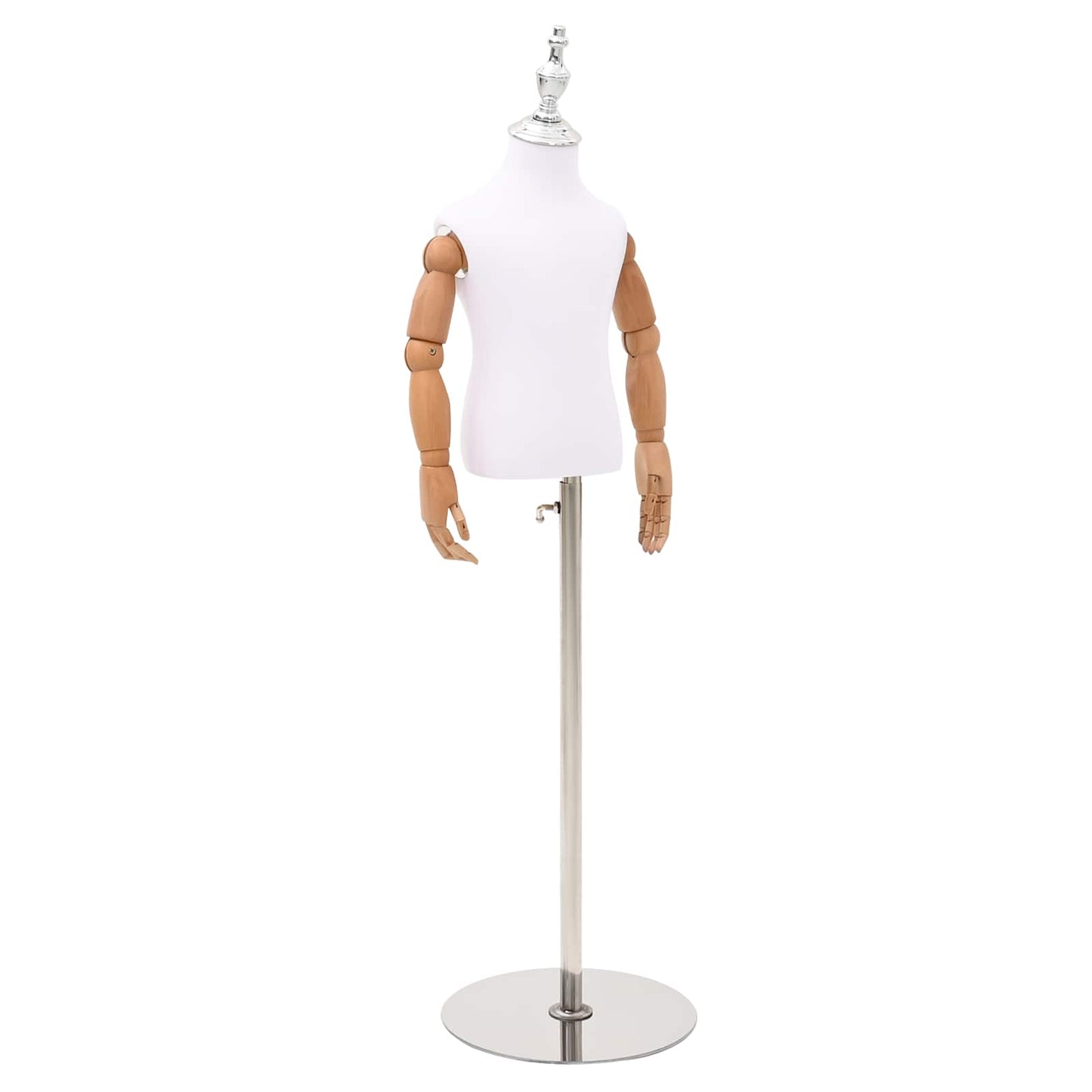 Verstellbares 120-157 cm Mannequin mit Basis Unisex PP Weiß