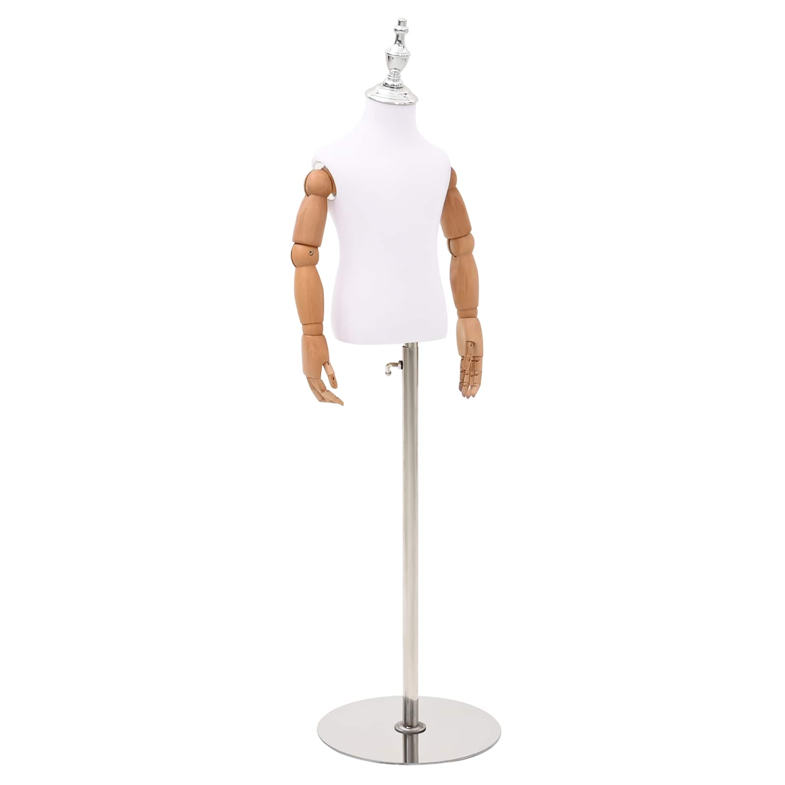 Verstellbares 120-157 cm Mannequin mit Basis Unisex PP Weiß