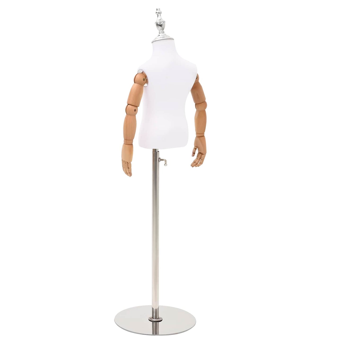 Verstellbares 120-157 cm Mannequin mit Basis Unisex PP Weiß