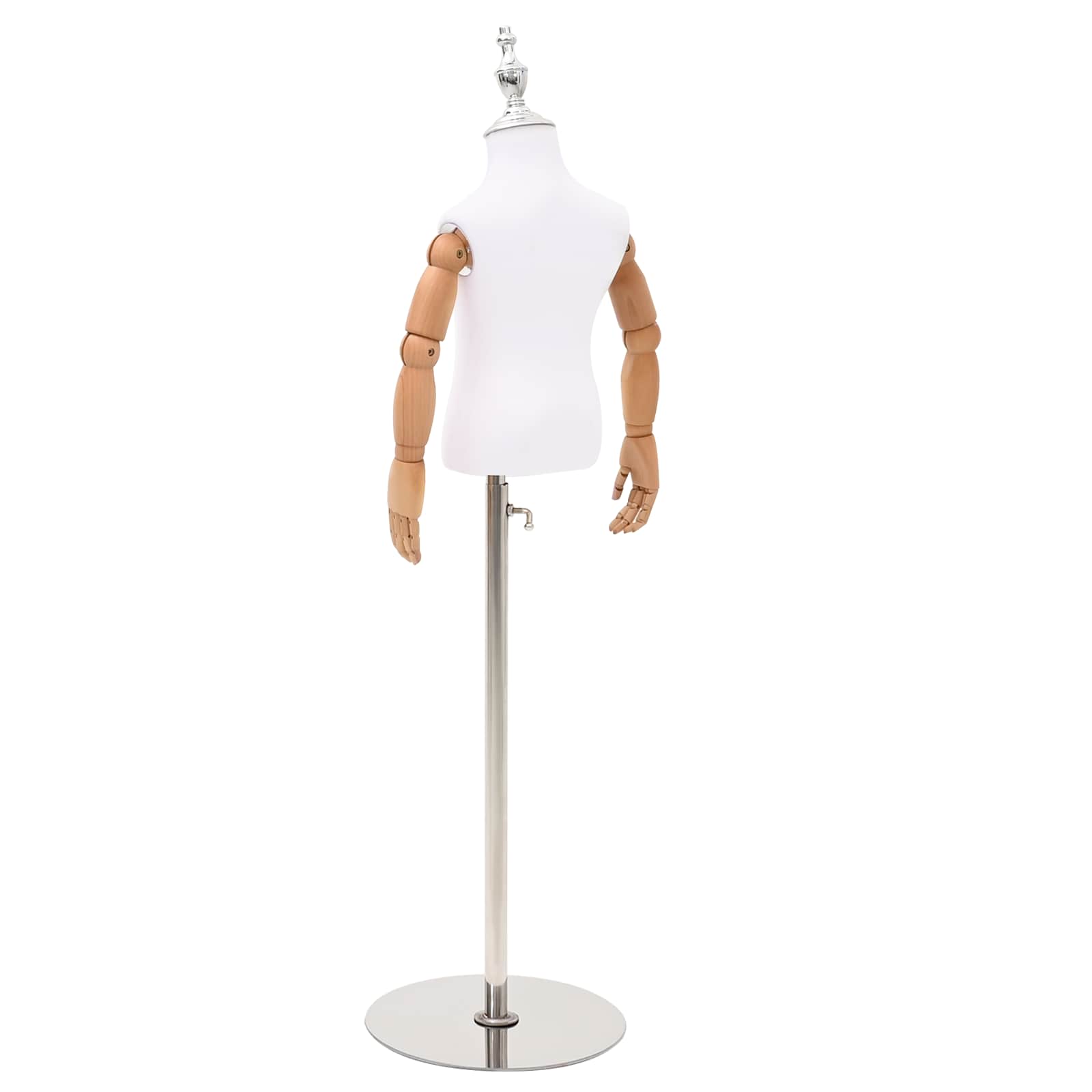 Verstellbares 120-157 cm Mannequin mit Basis Unisex PP Weiß