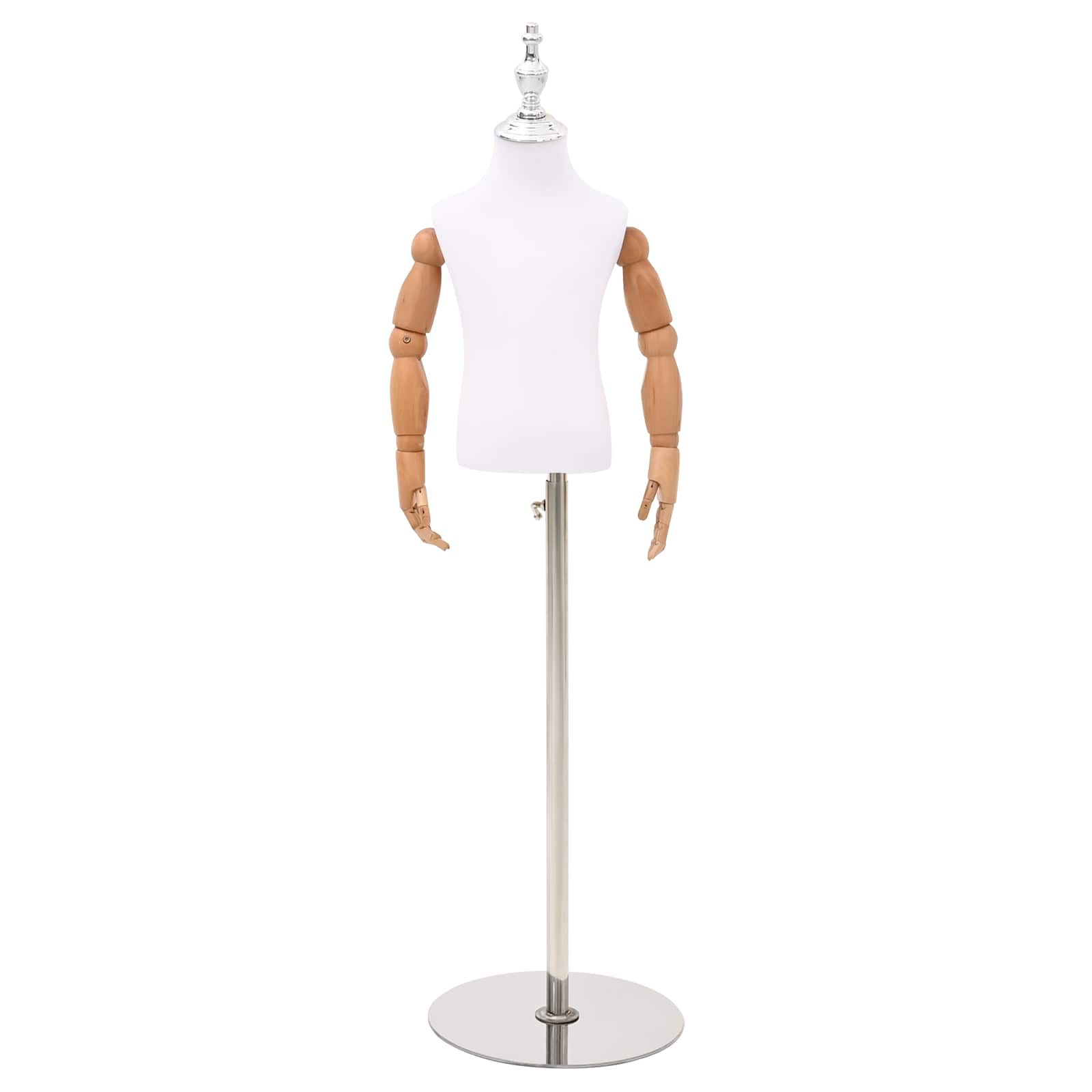 Verstellbares 120-157 cm Mannequin mit Basis Unisex PP Weiß