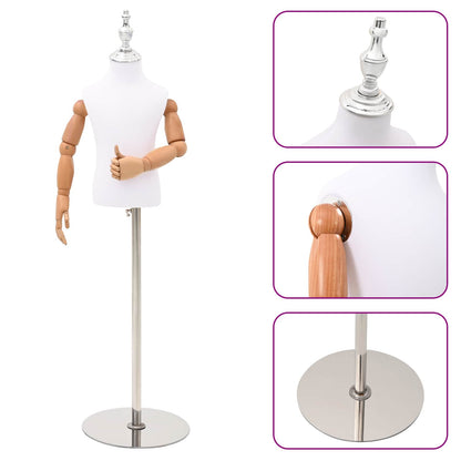 Verstellbares 120-157 cm Mannequin mit Basis Unisex PP Weiß