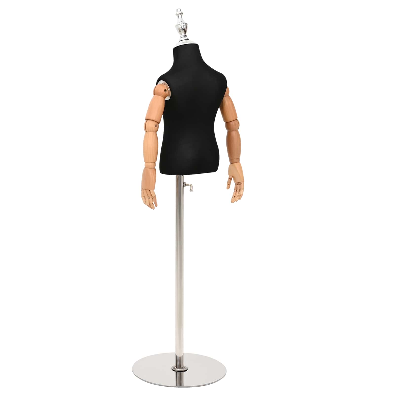 Verstellbares 120-157 cm Mannequin mit Basis Unisex PP Schwarz