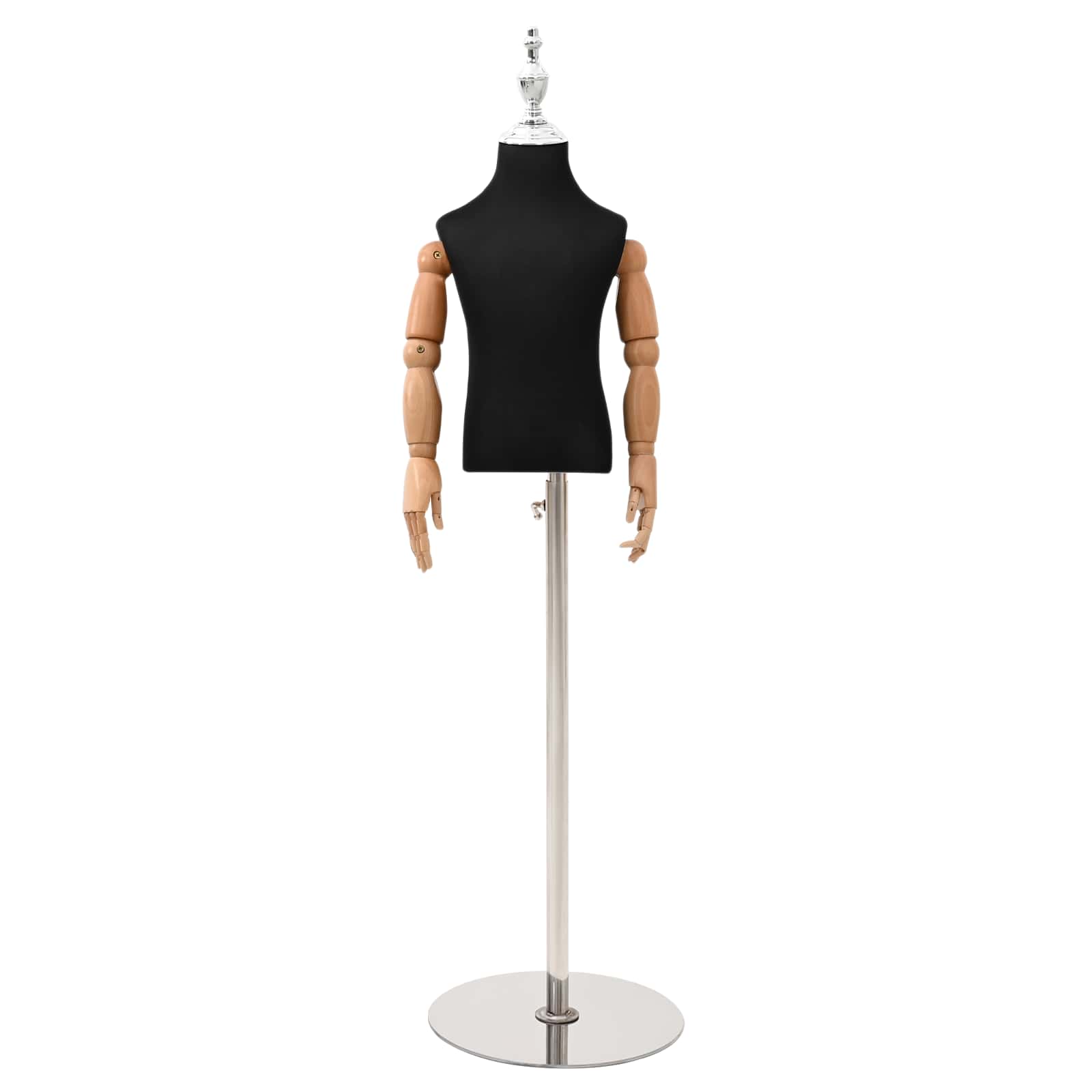 Verstellbares 120-157 cm Mannequin mit Basis Unisex PP Schwarz