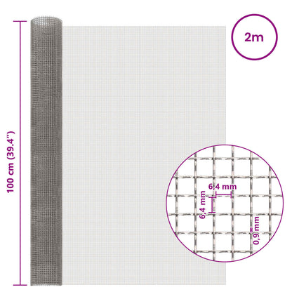 Mesh Bildschirm 100 x 200 cm 3 Mesh Edelstahl 201 Silber