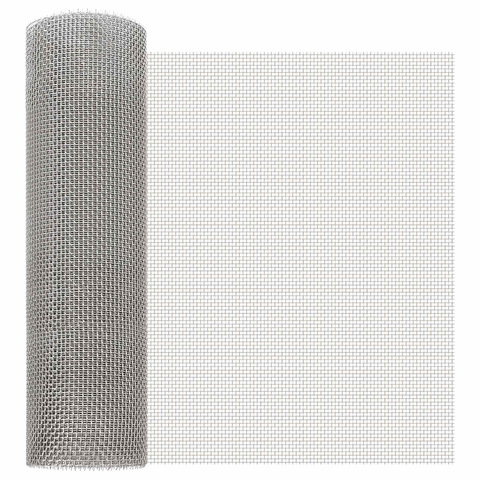 Mesh Bildschirm 40 x 200 cm 6 Mesh Edelstahl 201 Silber