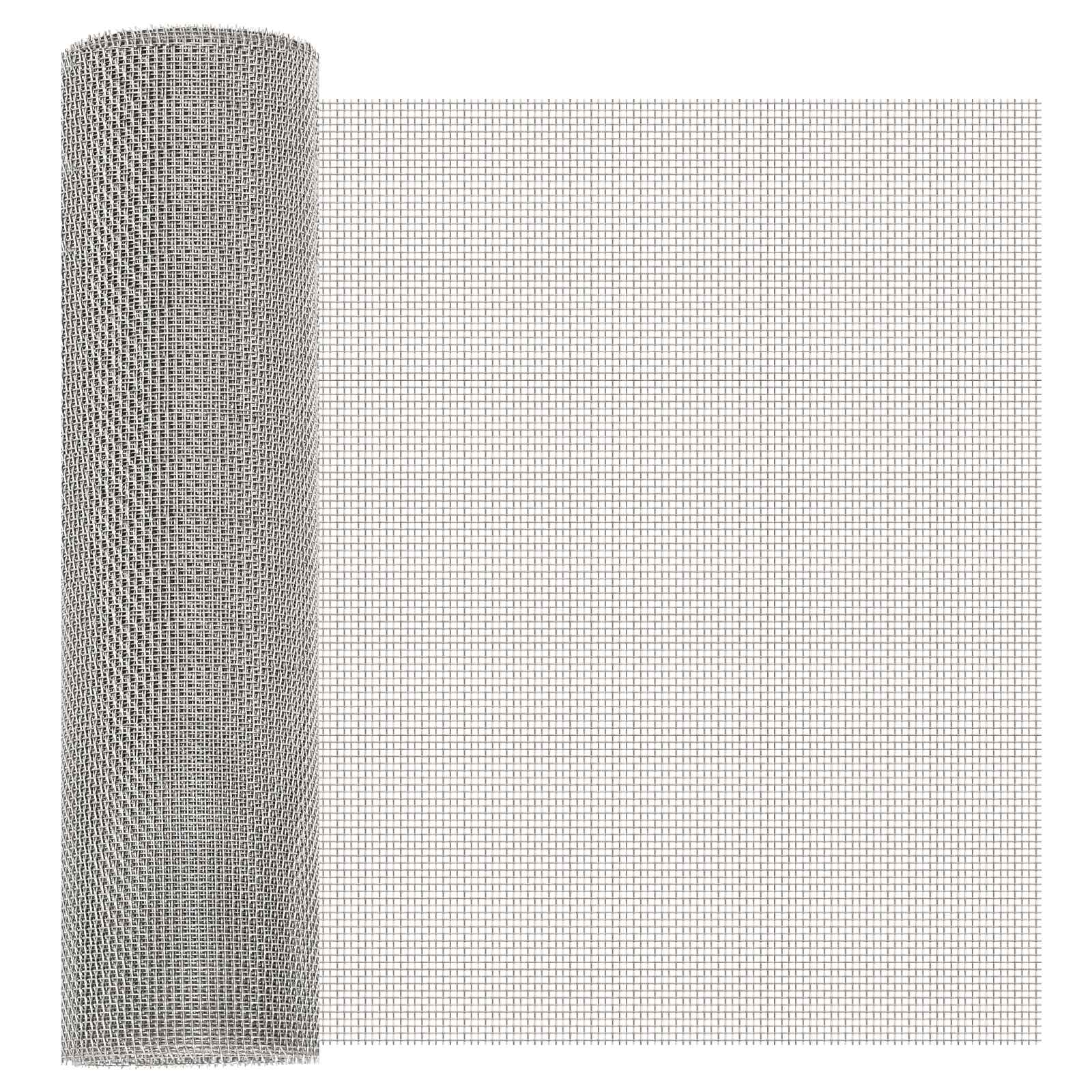 Mesh Bildschirm 40 x 200 cm 8 Mesh Edelstahl 201 Silber