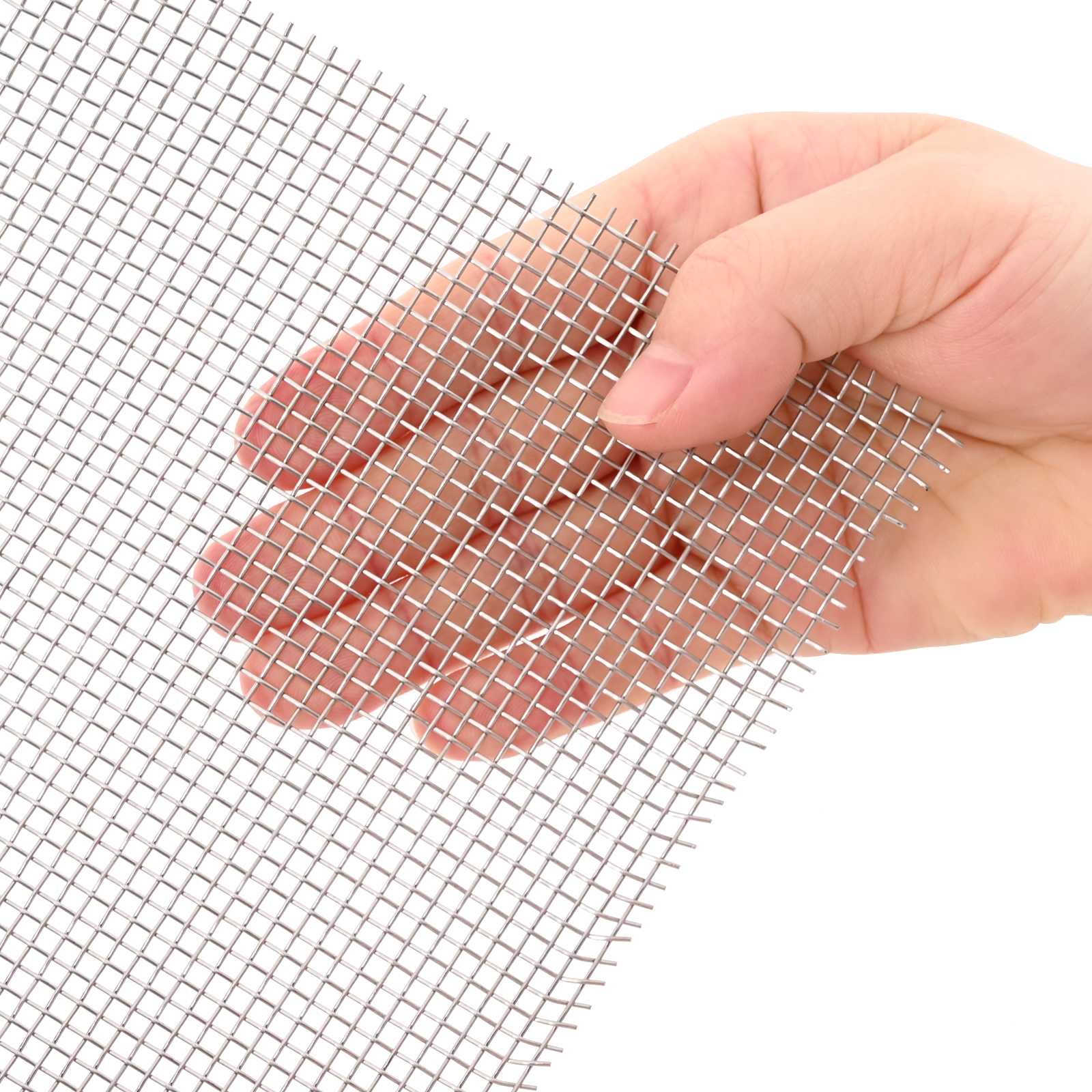 Mesh Bildschirm 100 x 200 cm 8 Mesh Edelstahl 201 Silber