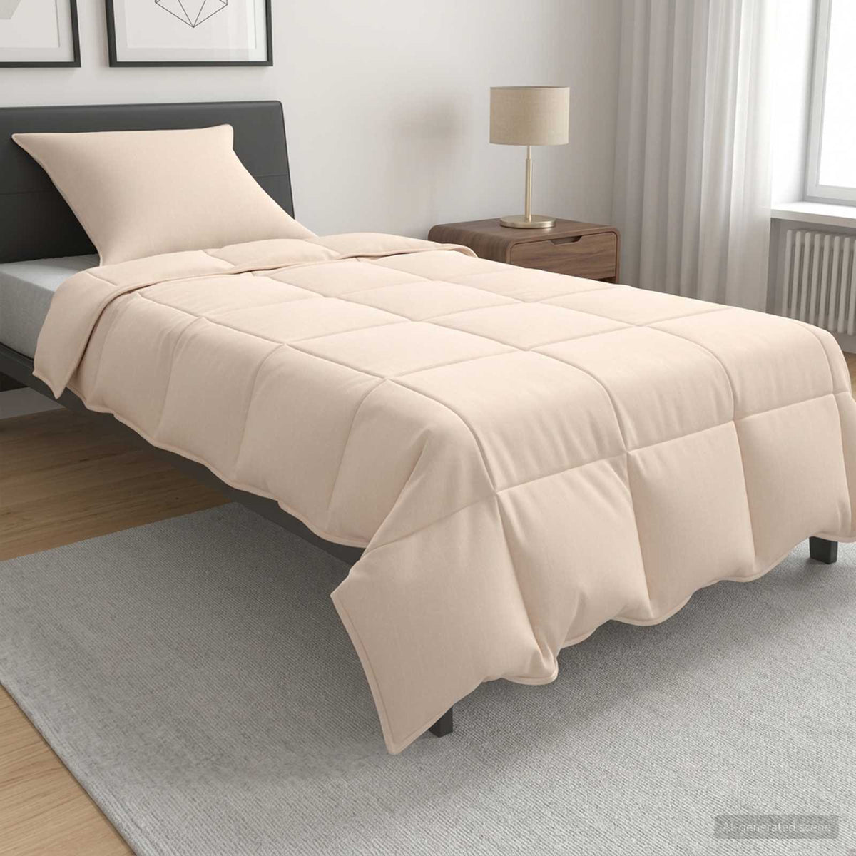 Sommerdecke Beige 135 x 200 cm 100% natürlicher Kapok
