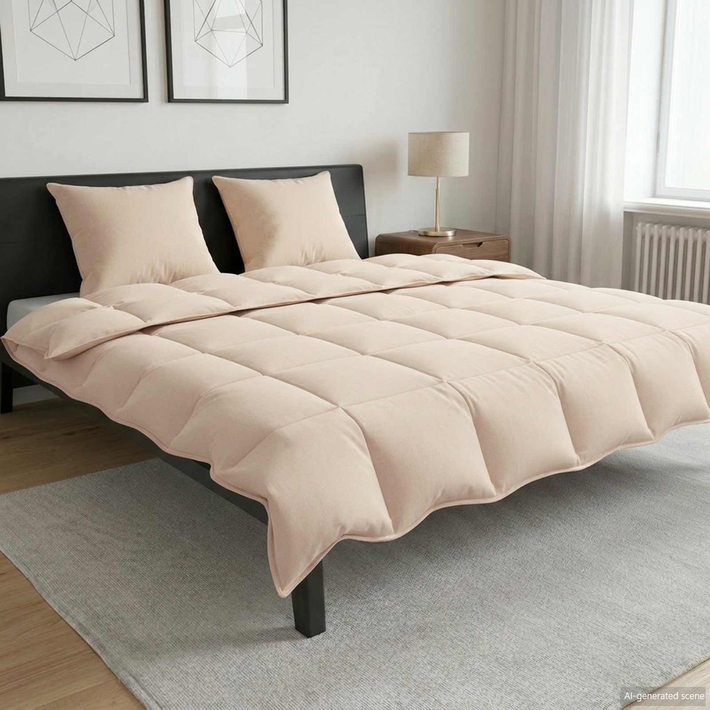 Sommerdecke Beige 220 x 240 cm 100% natürlicher Kapok
