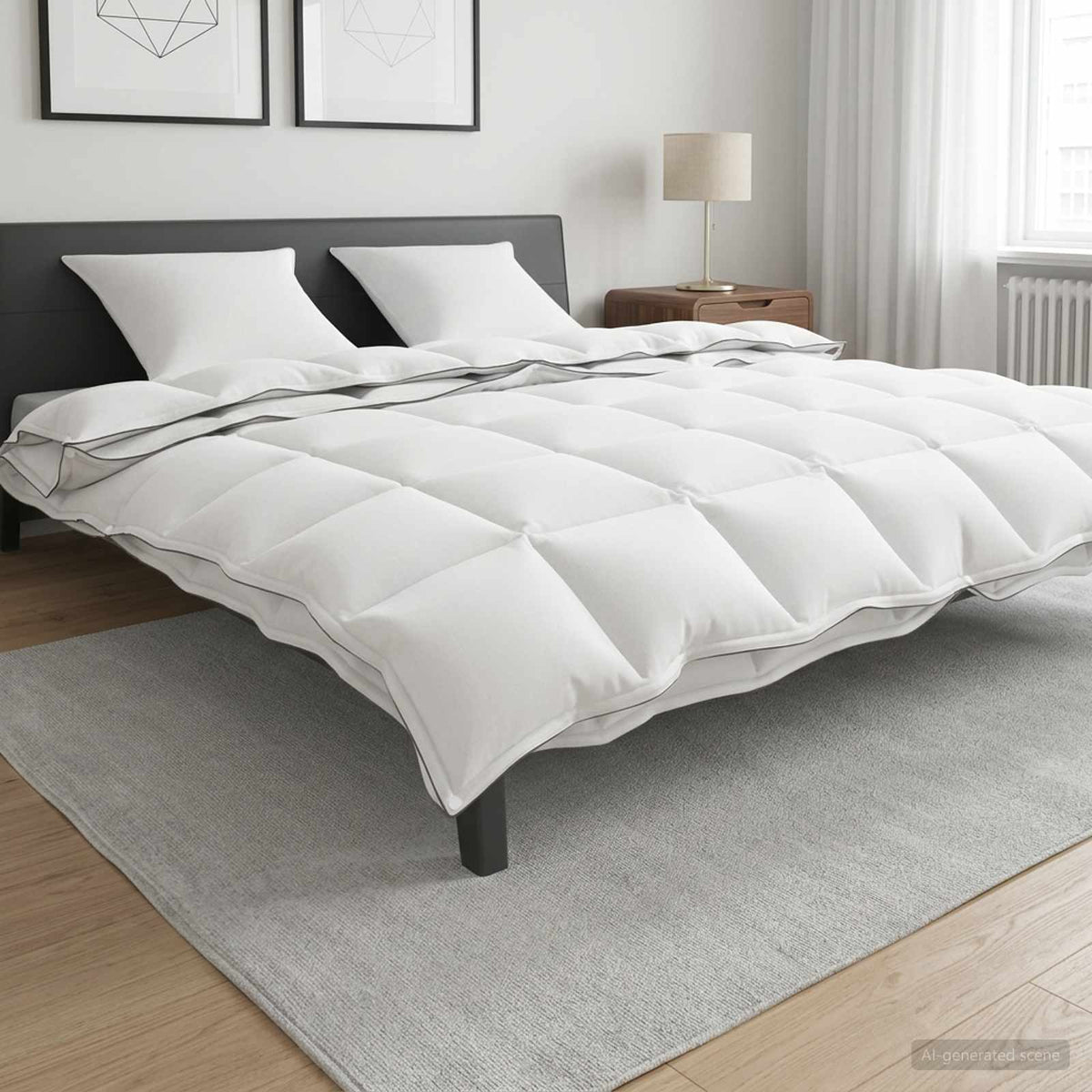 Bettdecke 200 x 200 cm 100% Baumwolle Weiß