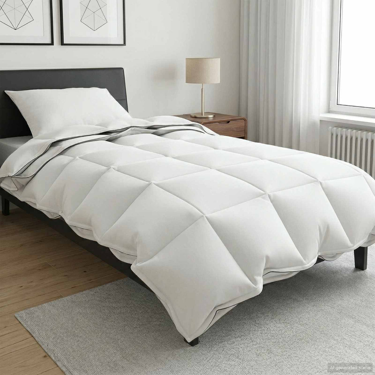 Bettdecke 155 x 220 cm 100% Baumwolle Weiß