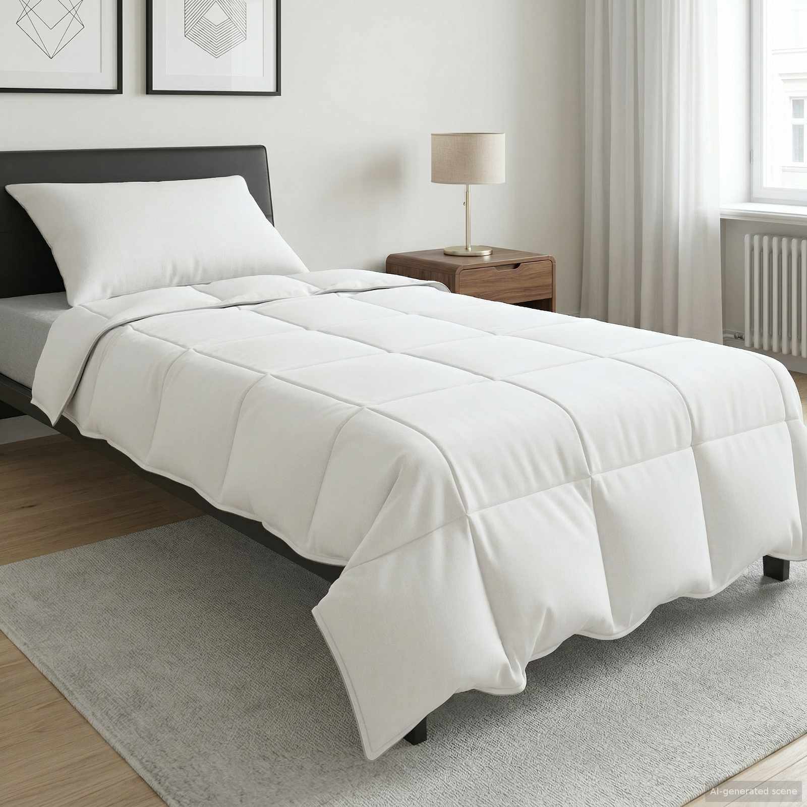 Sommerdecke 135 x 220 cm Sommer 150 gsm Bambusfaser Weiß