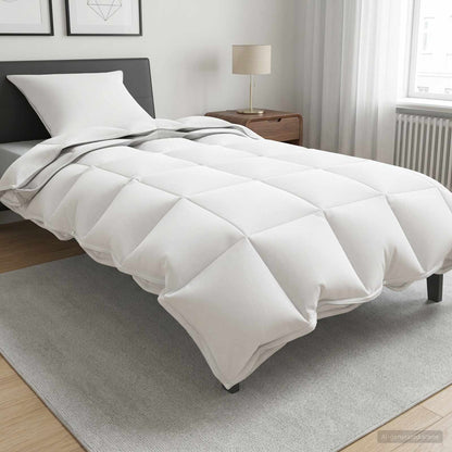 Ganzjahresbettdecke Weiß 135 x 200 cm Bambusfaser