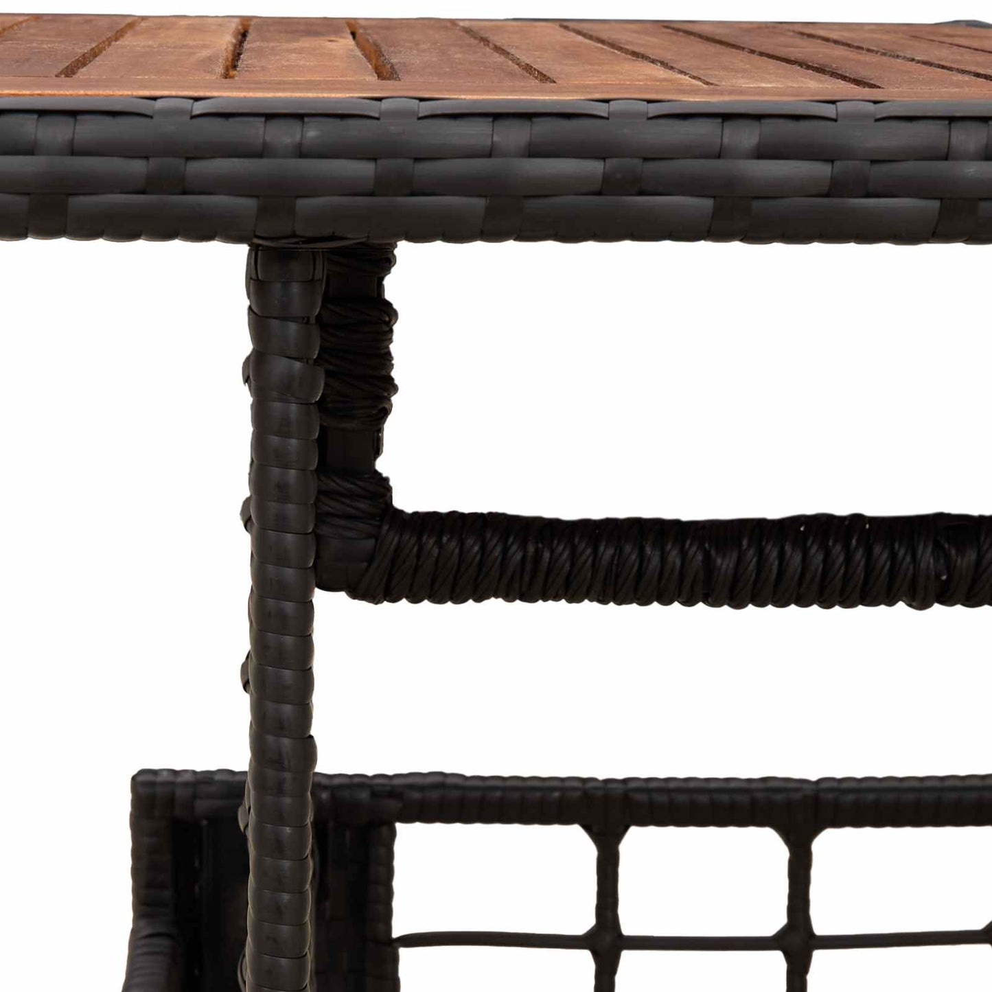 Garten Lifting Up Tisch Schwarz und Natur 100 x 55 x 37 cm