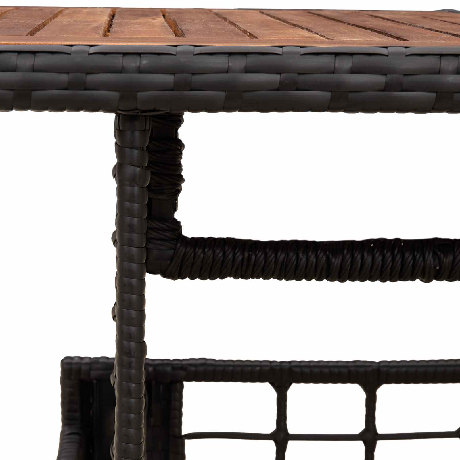 Garten Lifting Up Tisch Schwarz und Natur 100 x 55 x 37 cm