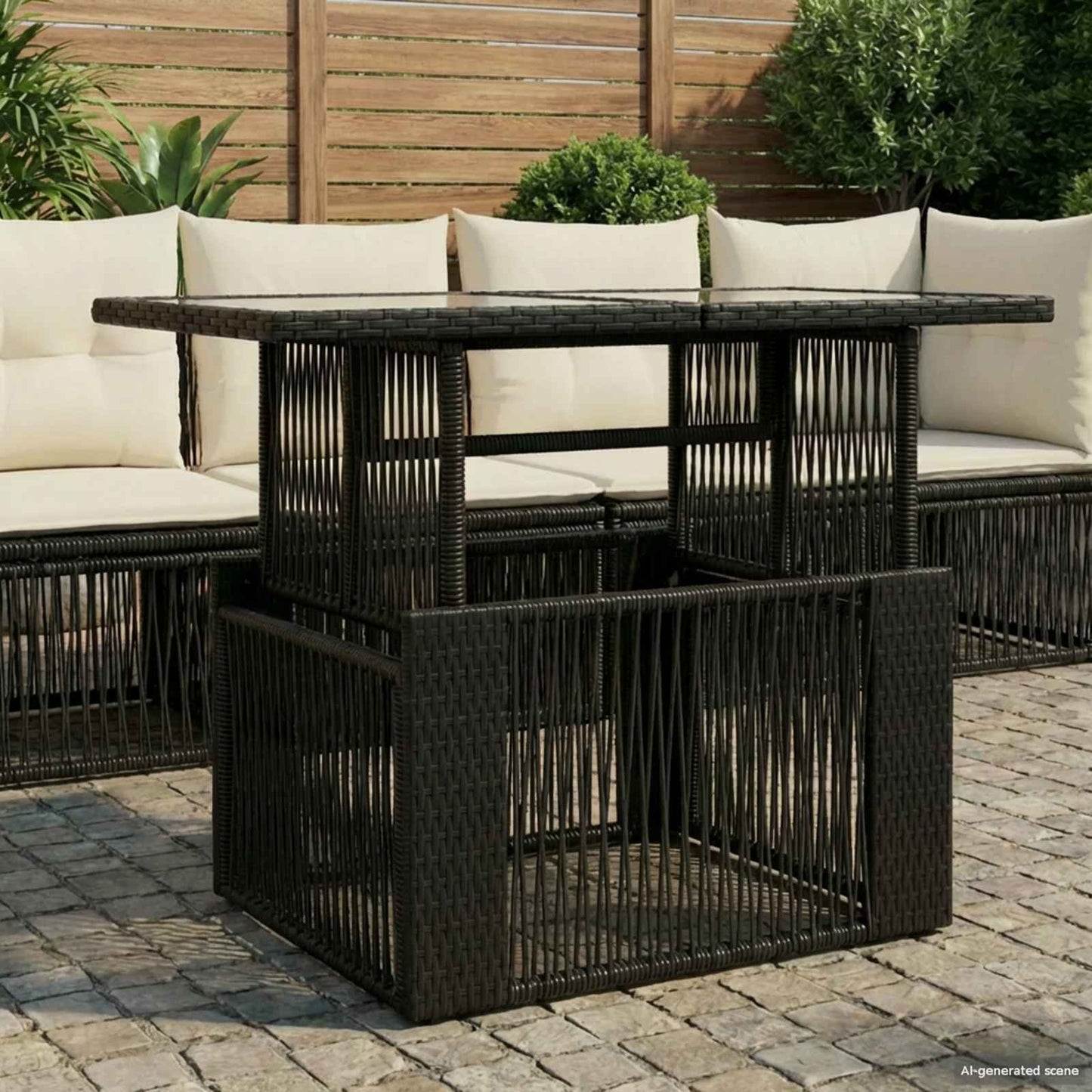 Garten Lifting Up Tisch Schwarz 100 x 55 x 37 cm