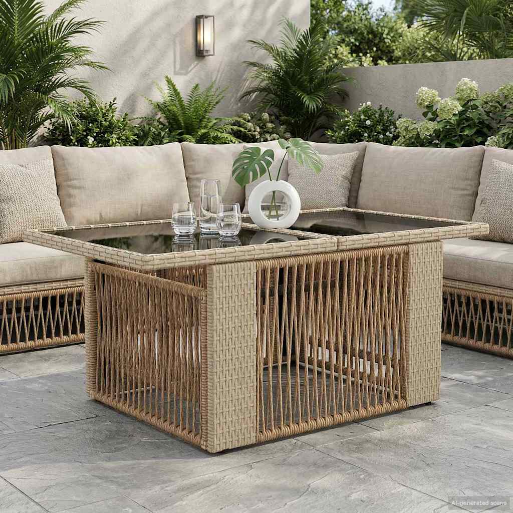 Garten Lifting Up Tisch Beige 100 x 55 x 37 cm