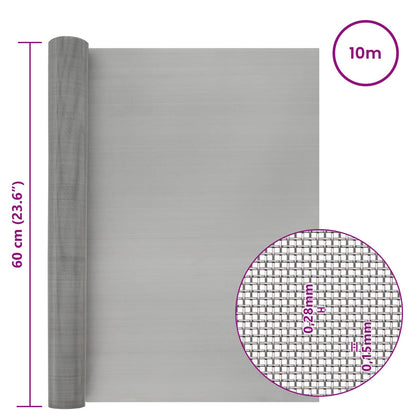 Mesh Bildschirm 60 x 1000 cm 60 Mesh Edelstahl 201 Silber