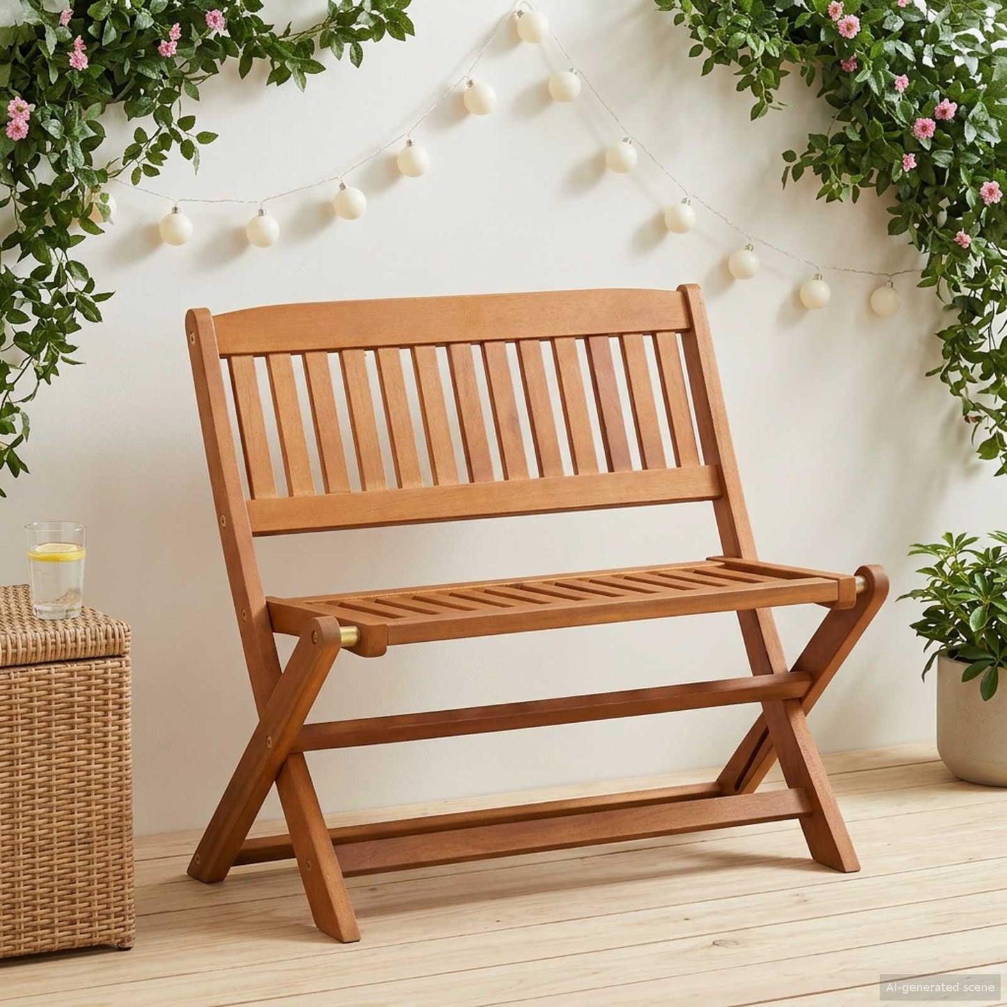 Kinderbank 1 -Seater 61 x 38 x 57 cm Massives Eukalyptus Holz