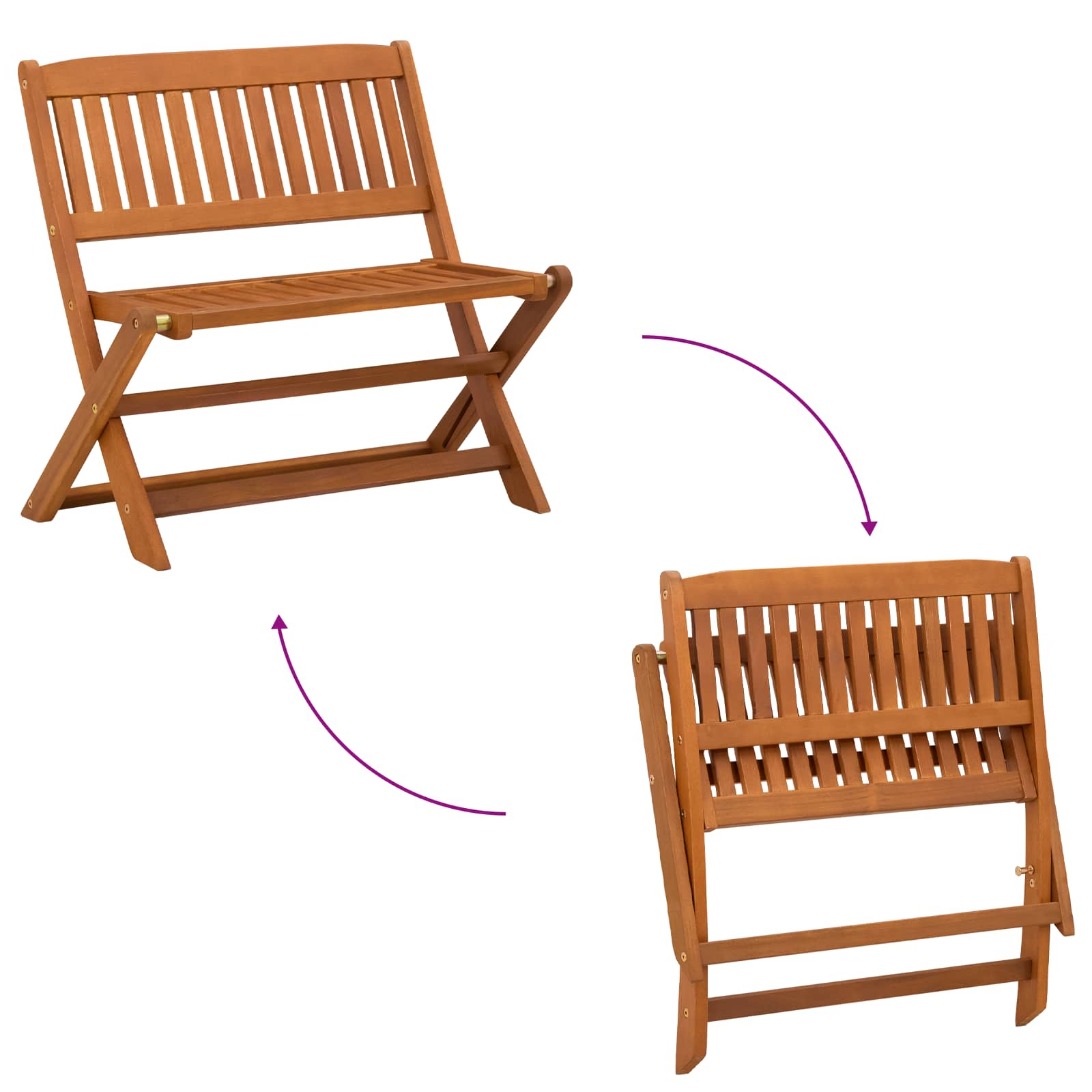 Kinderbank 1 -Seater 61 x 38 x 57 cm Massives Eukalyptus Holz