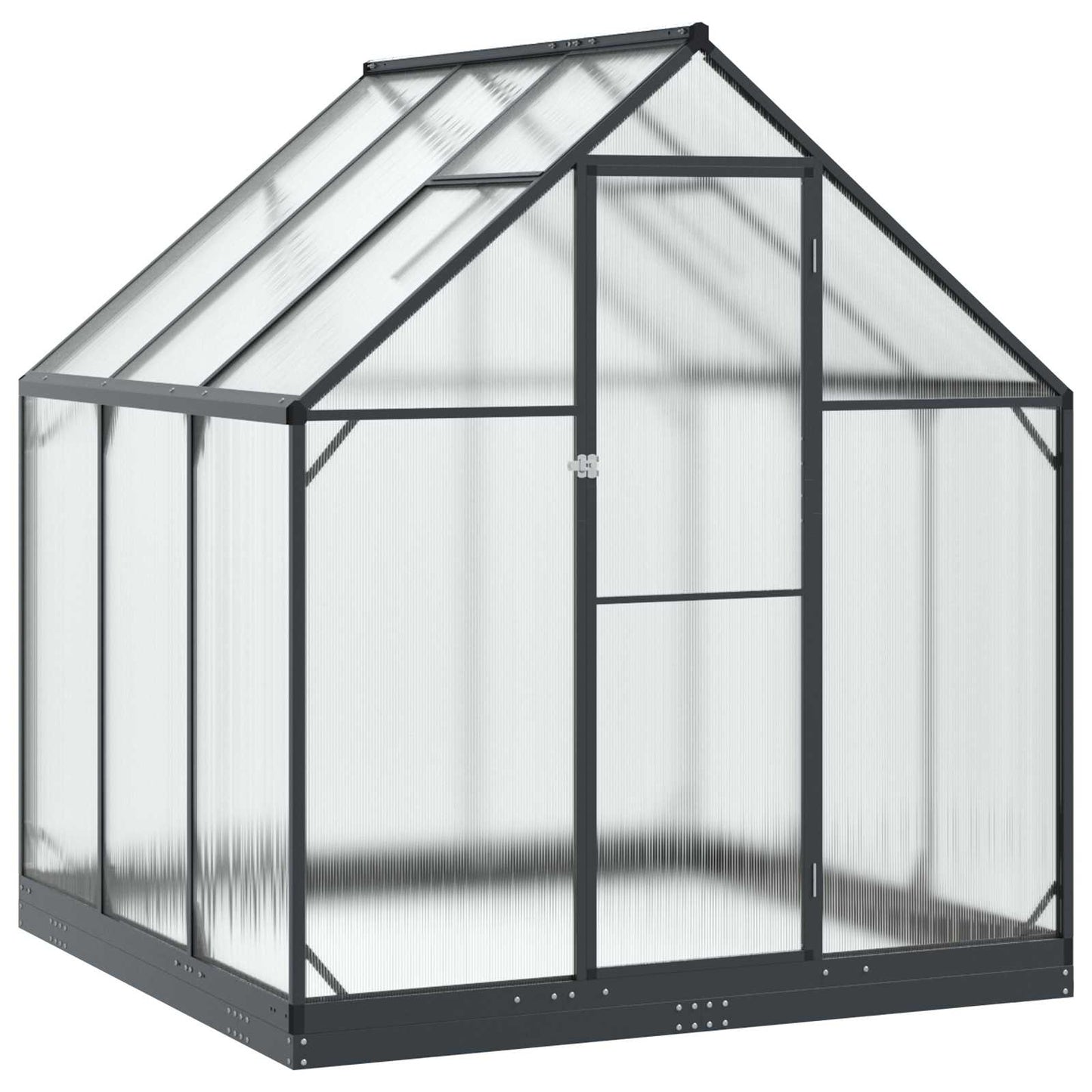 Garten Gewächshaus mit Tür Anthrazit 183,5 x 183,5 x 207 cm