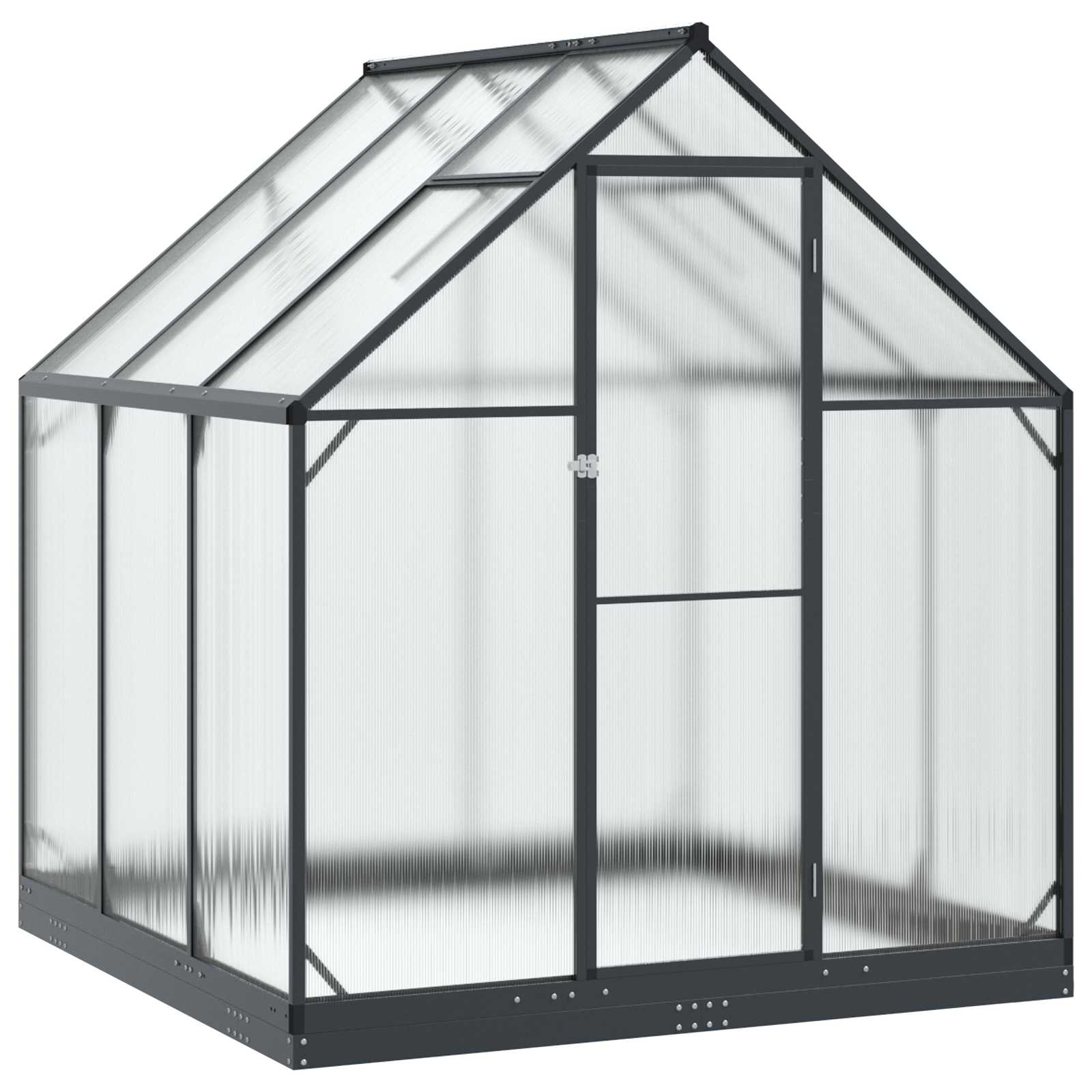 Garten Gewächshaus mit Tür Anthrazit 183,5 x 183,5 x 207 cm
