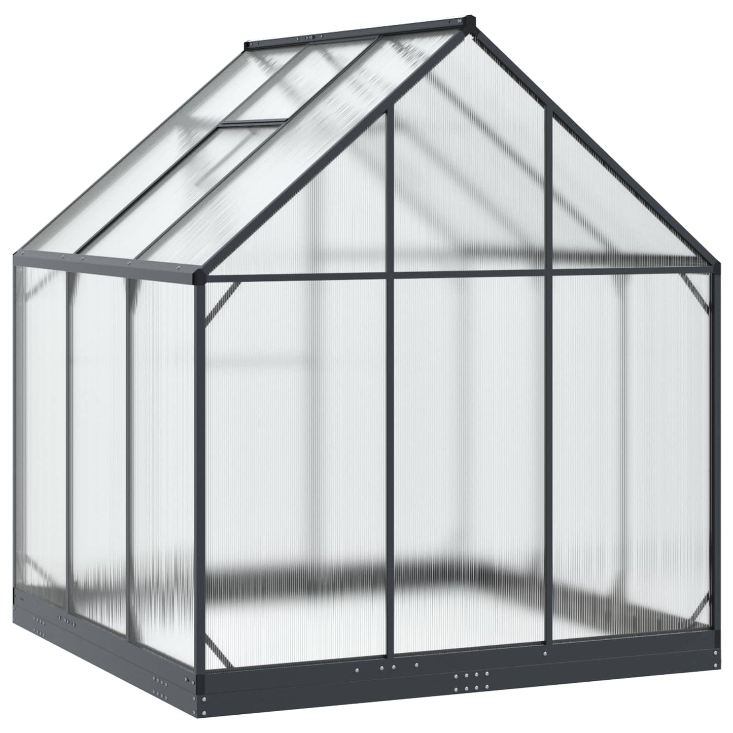 Garten Gewächshaus mit Tür Anthrazit 183,5 x 183,5 x 207 cm