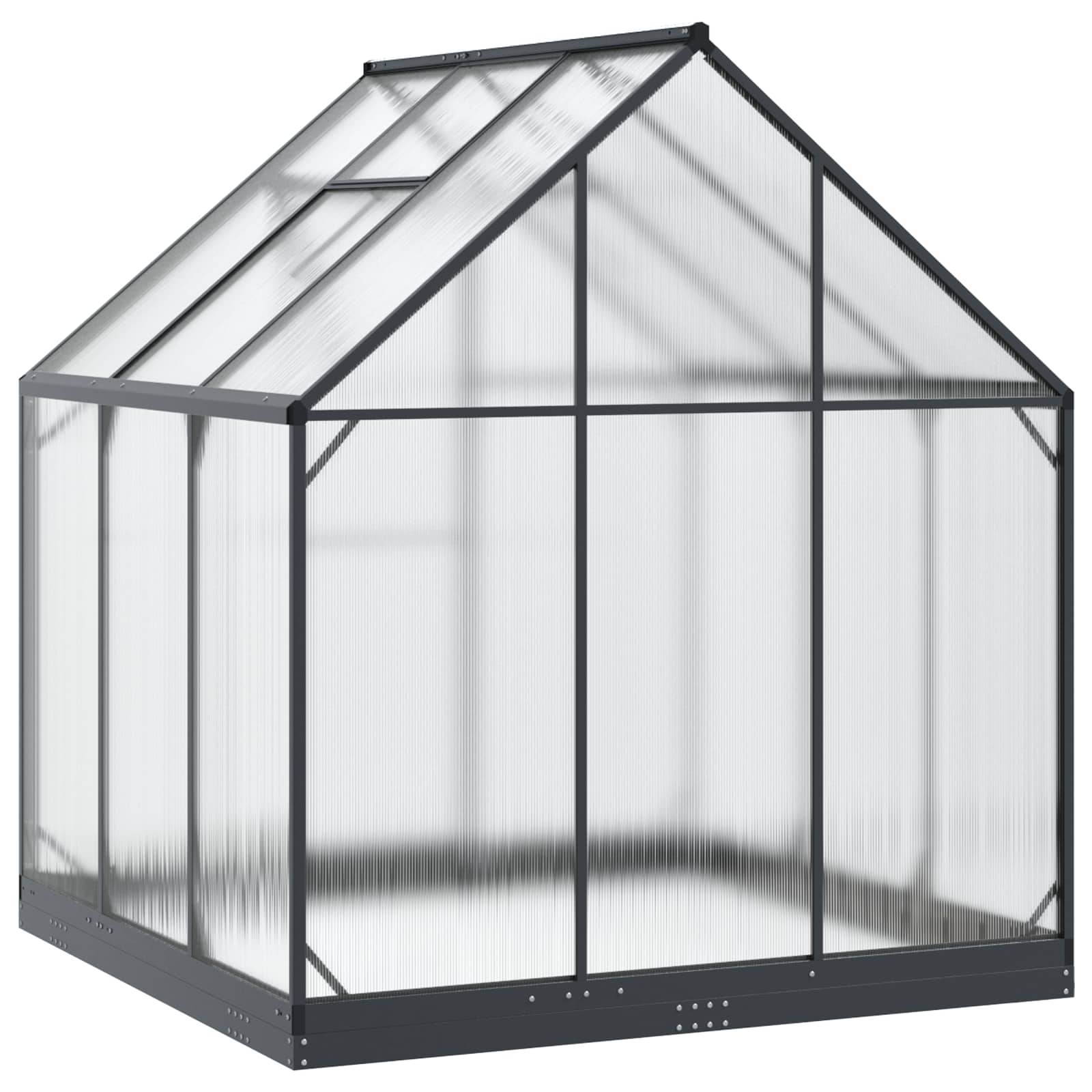 Garten Gewächshaus mit Tür Anthrazit 183,5 x 183,5 x 207 cm