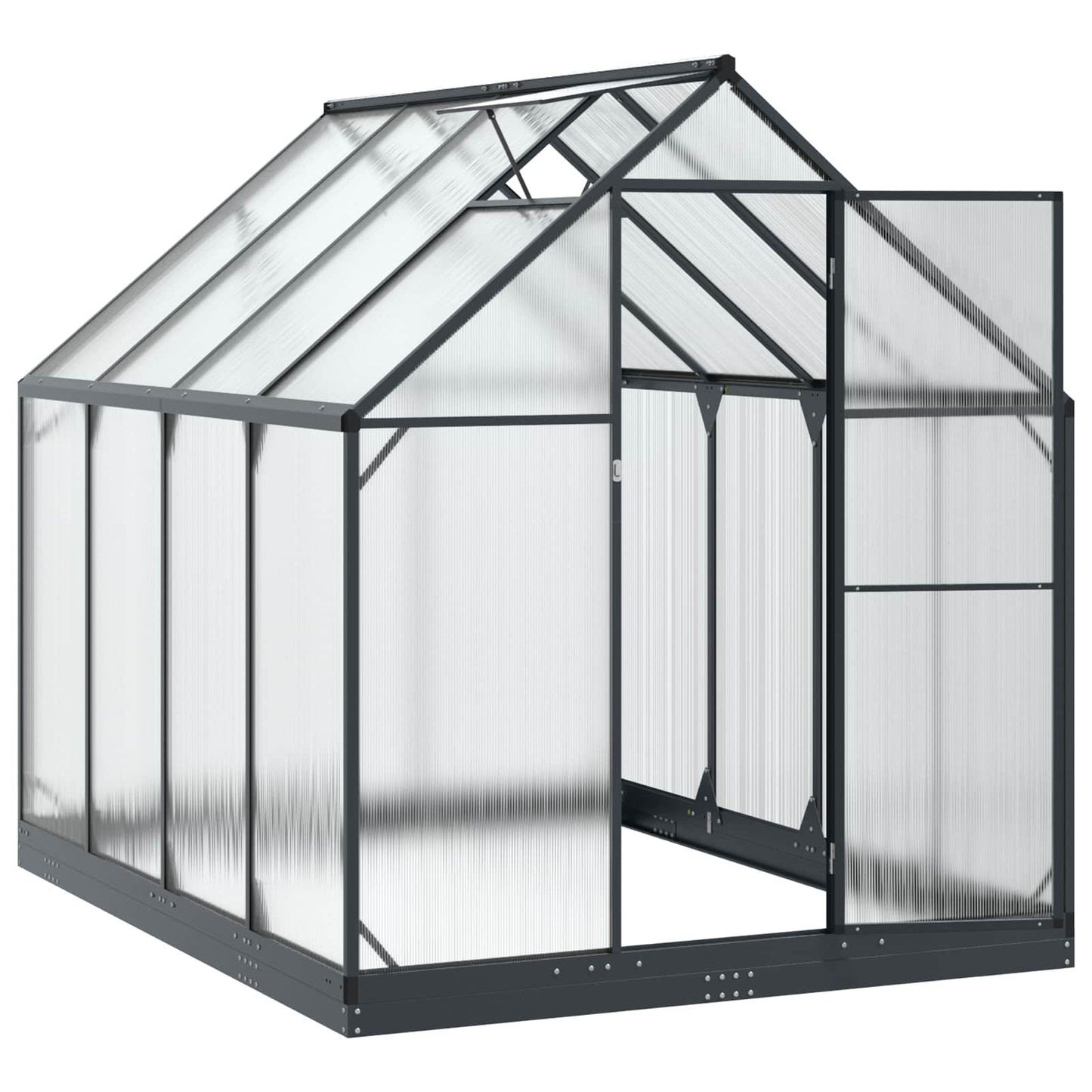 Garten Gewächshaus mit Tür Anthrazit 183,5 x 243,5 x 207 cm