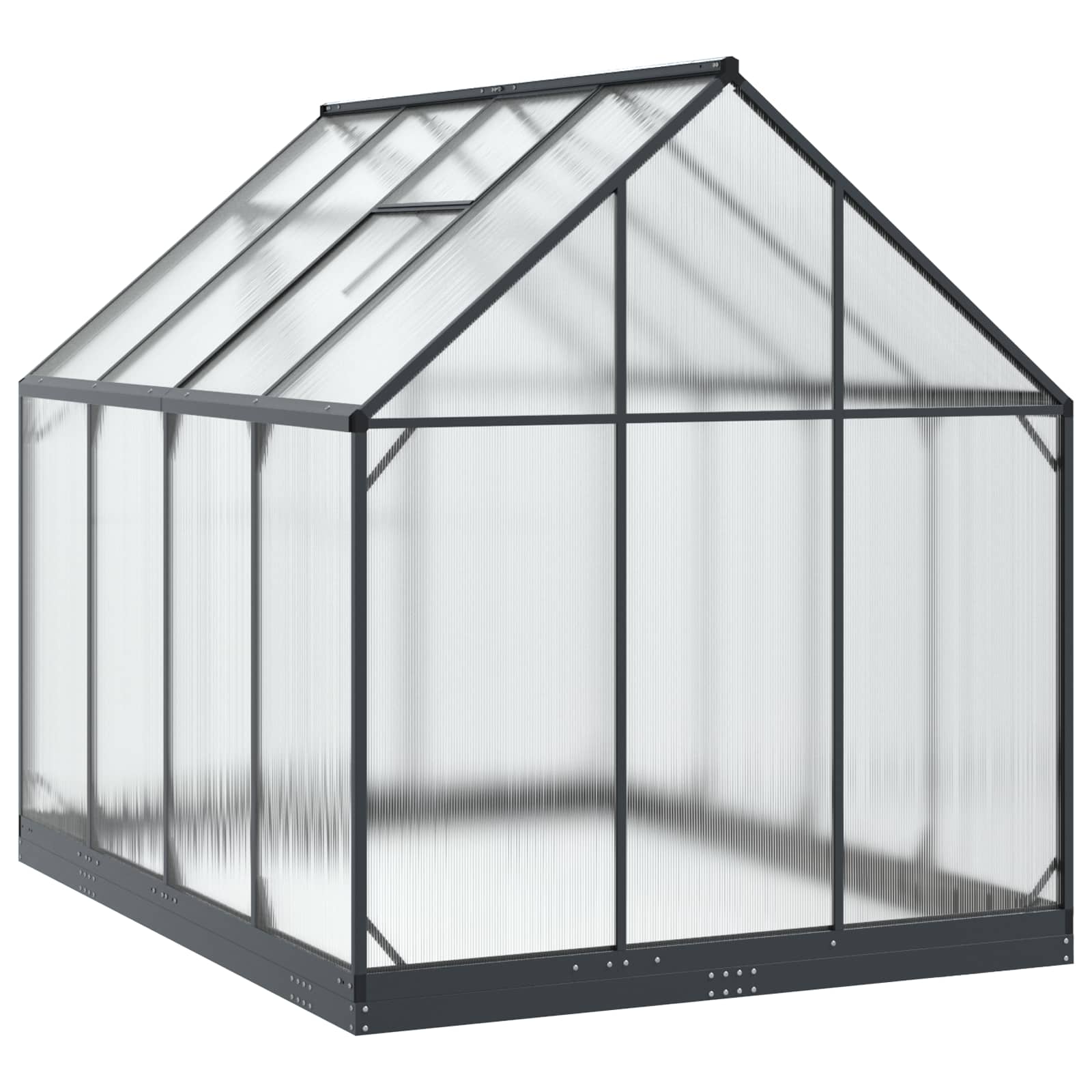 Garten Gewächshaus mit Tür Anthrazit 183,5 x 243,5 x 207 cm