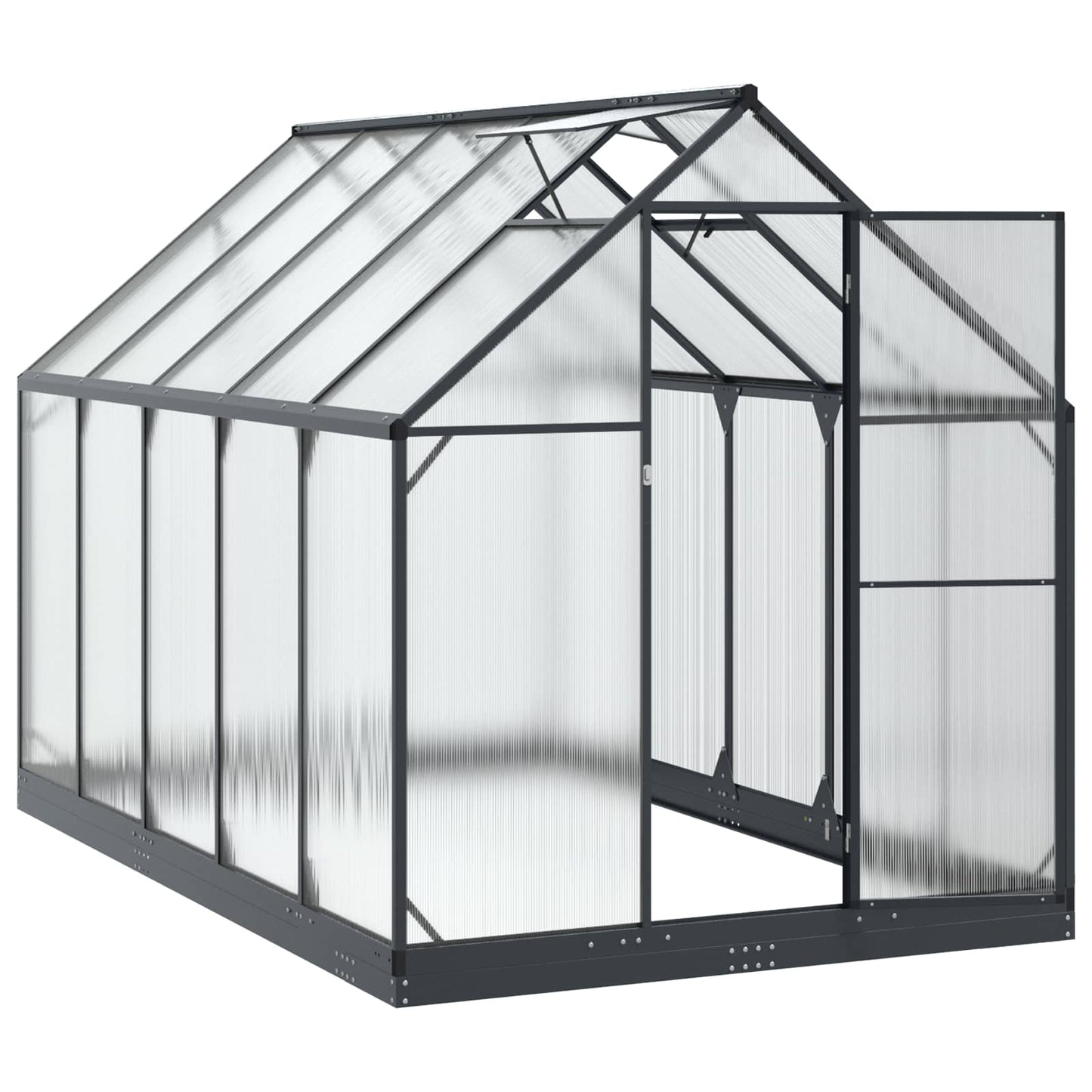 Garten Gewächshaus mit Tür Anthrazit 183,5 x 303,5 x 207 cm