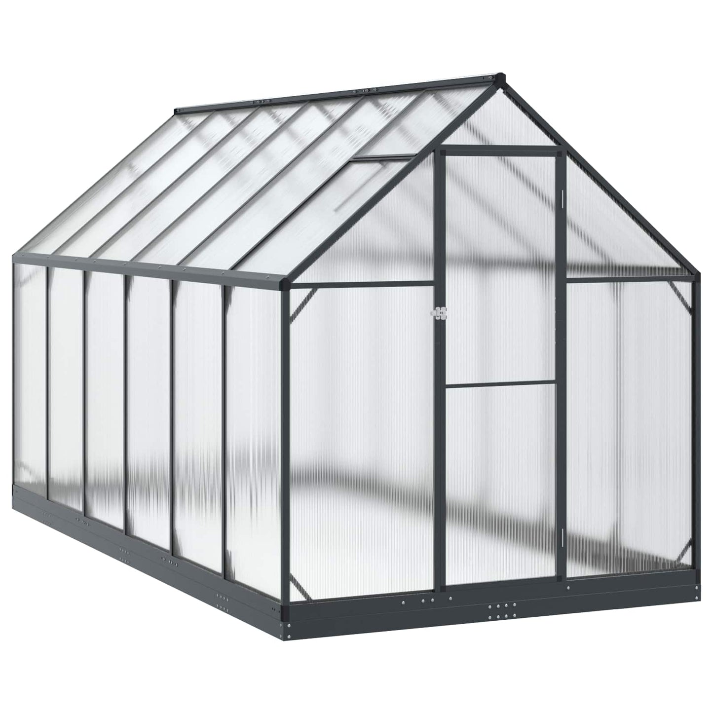 Garten Gewächshaus mit Tür Anthrazit 183,5 x 363,5 x 207 cm