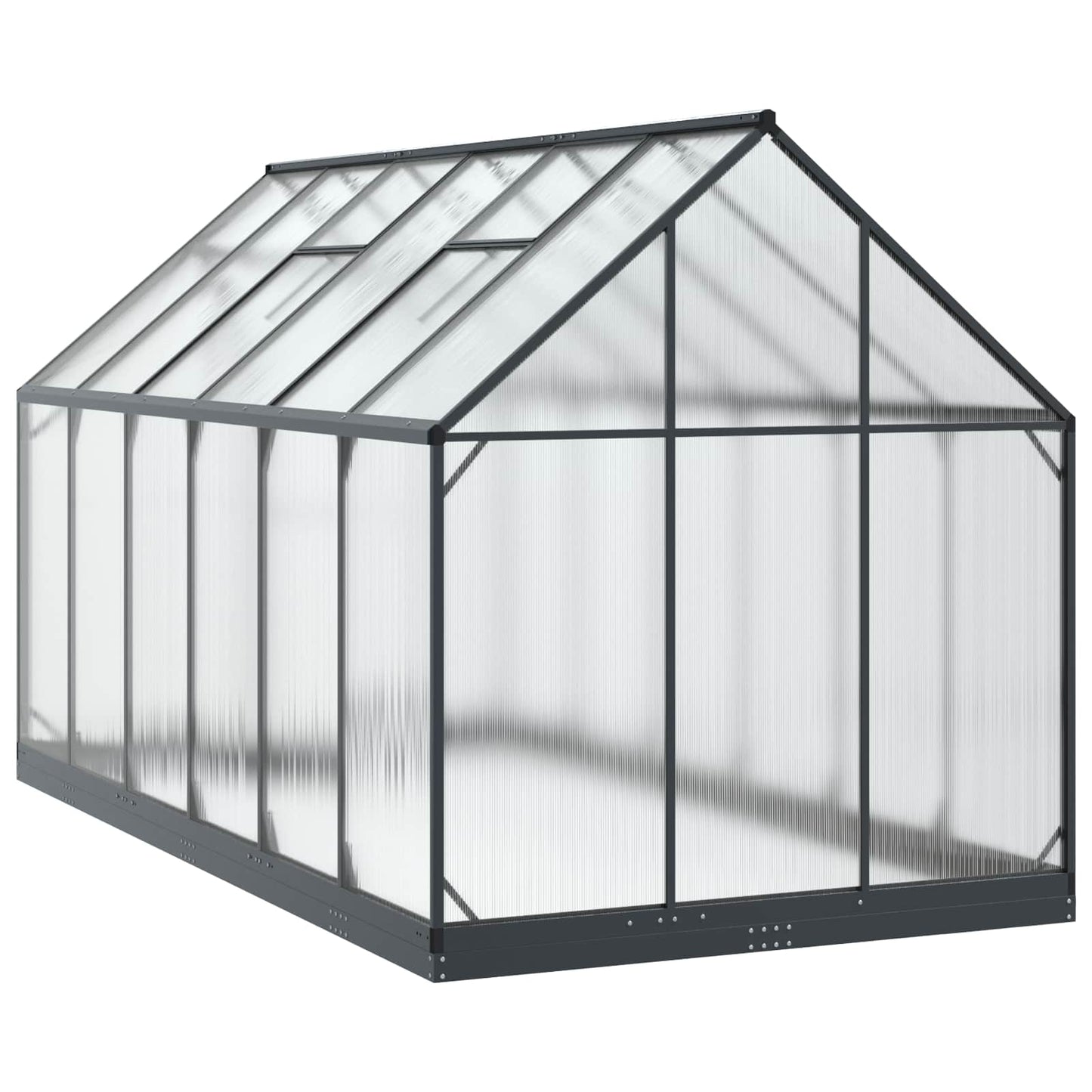 Garten Gewächshaus mit Tür Anthrazit 183,5 x 363,5 x 207 cm