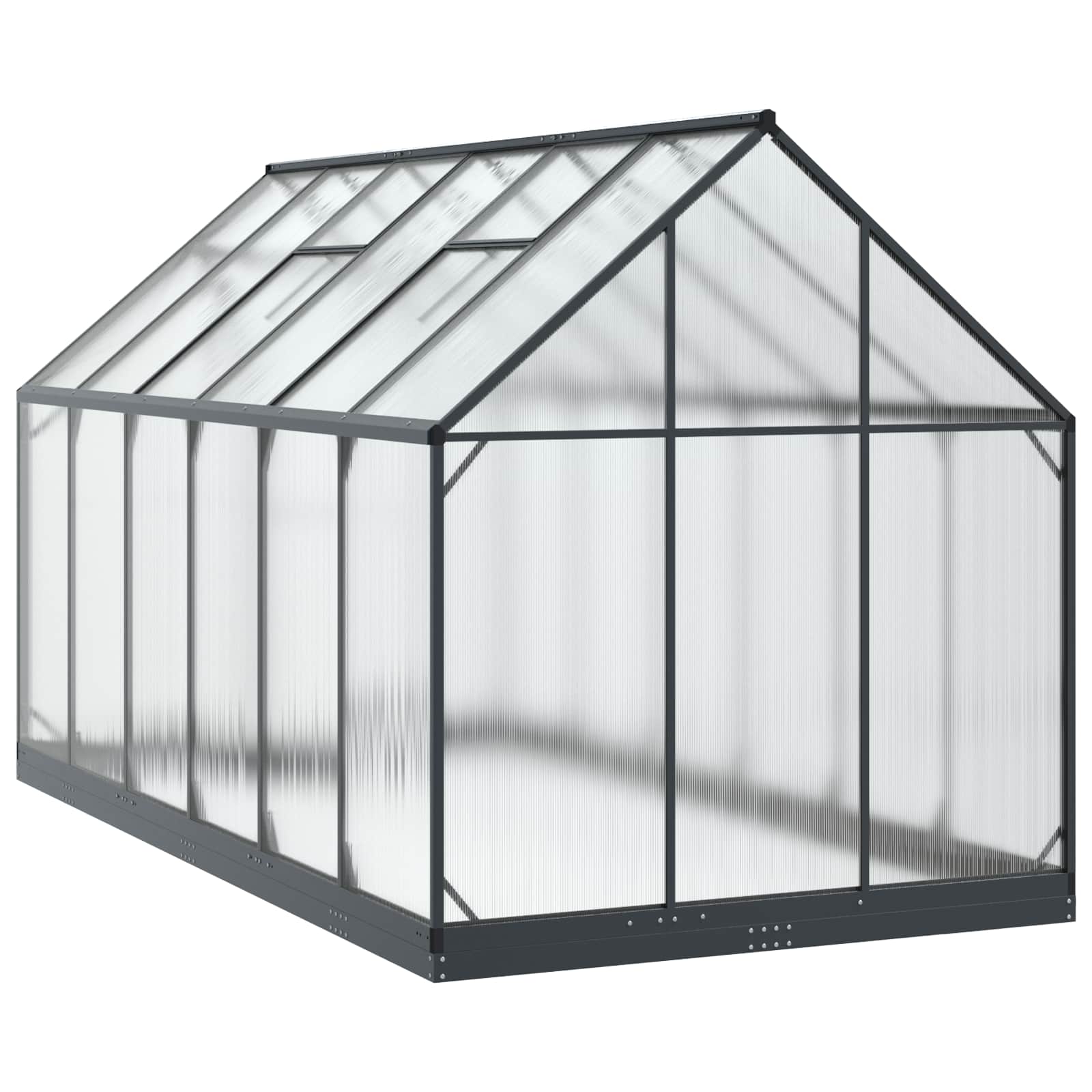 Garten Gewächshaus mit Tür Anthrazit 183,5 x 363,5 x 207 cm