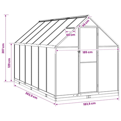 Garten Gewächshaus 185 x 363,5 x 207 cm