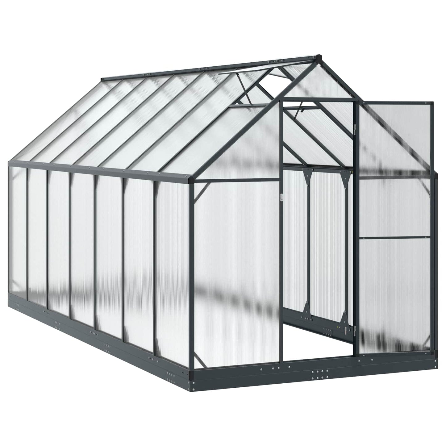 Garten Gewächshaus mit Tür Anthrazit 183,5 x 423,5 x 207 cm