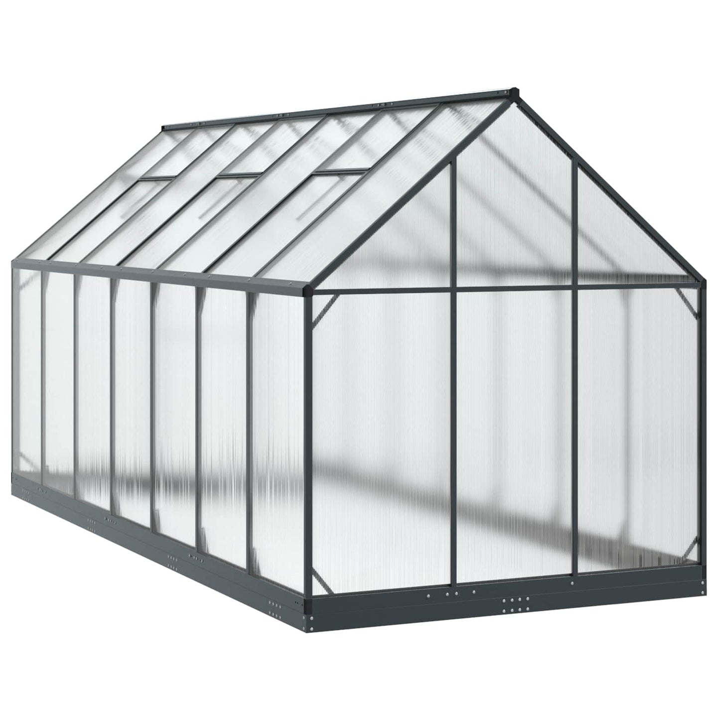 Garten Gewächshaus mit Tür Anthrazit 183,5 x 423,5 x 207 cm