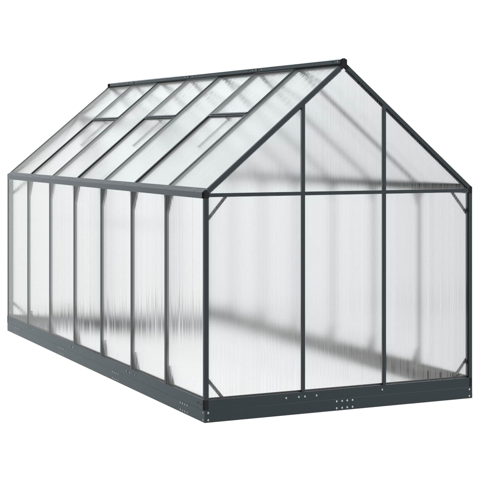 Garten Gewächshaus mit Tür Anthrazit 183,5 x 423,5 x 207 cm