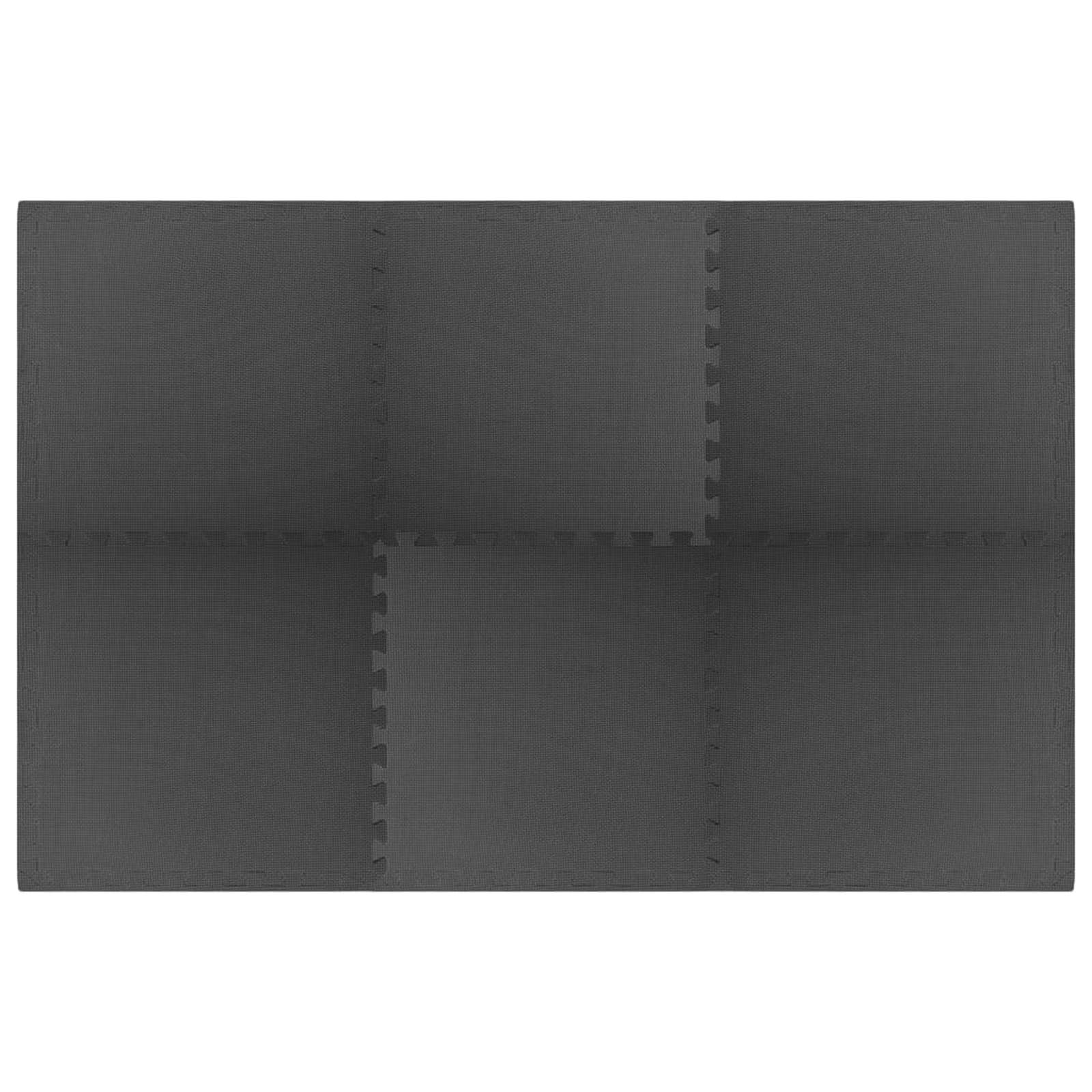 Pool Bodenschutzmatte 6 pcs Schwarz 2,16 ㎡ EVA-Schaum
