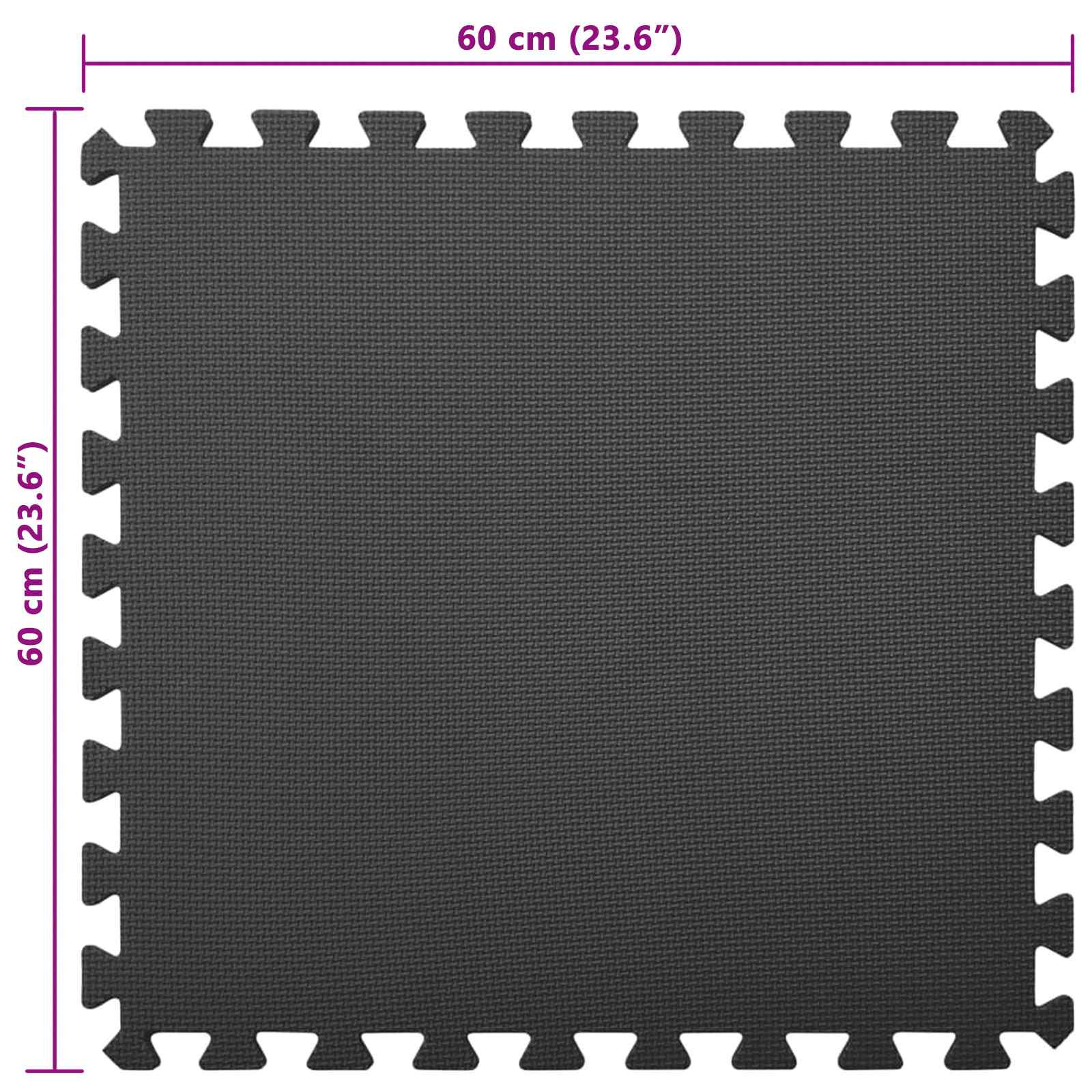 Pool Bodenschutzmatte 6 pcs Schwarz 2,16 ㎡ EVA-Schaum