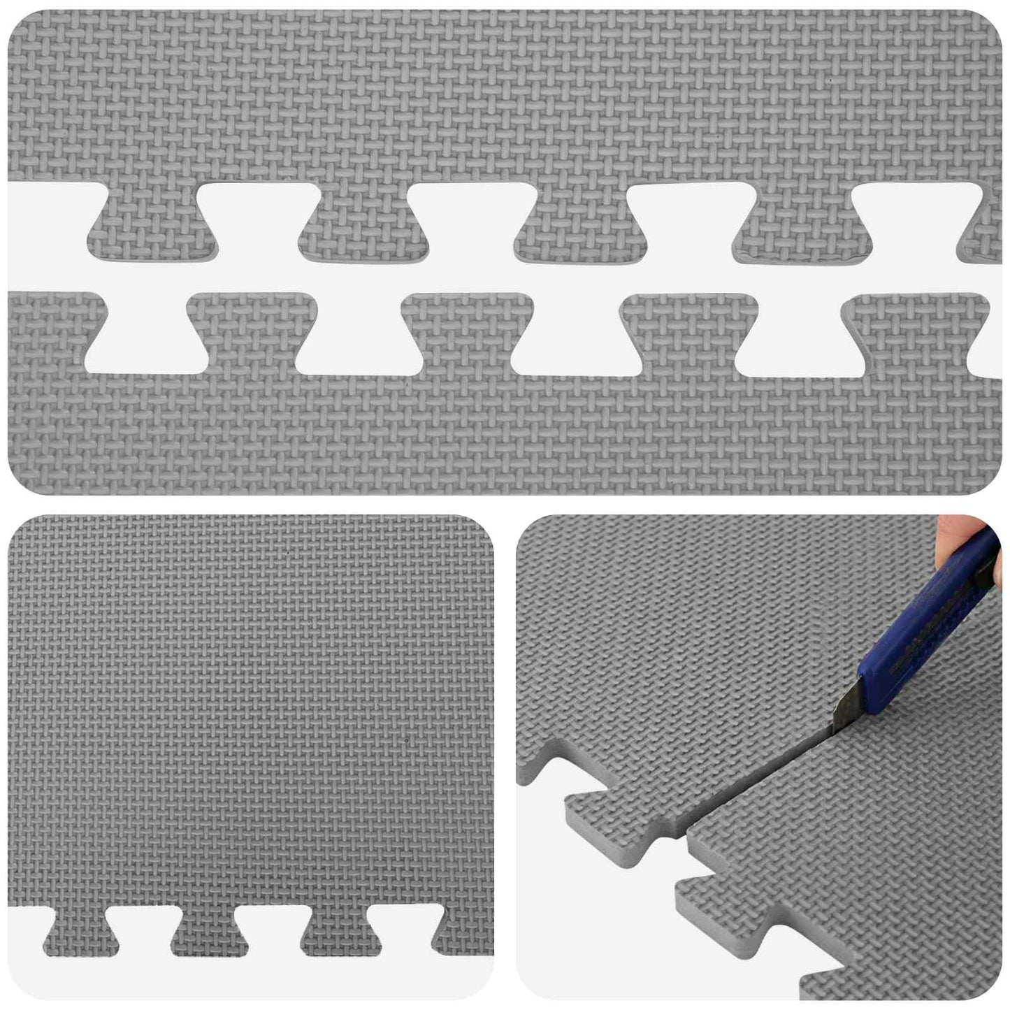 Pool Bodenschutzmatte 6 stk. Grau 2,16 m² EVA-Schaum